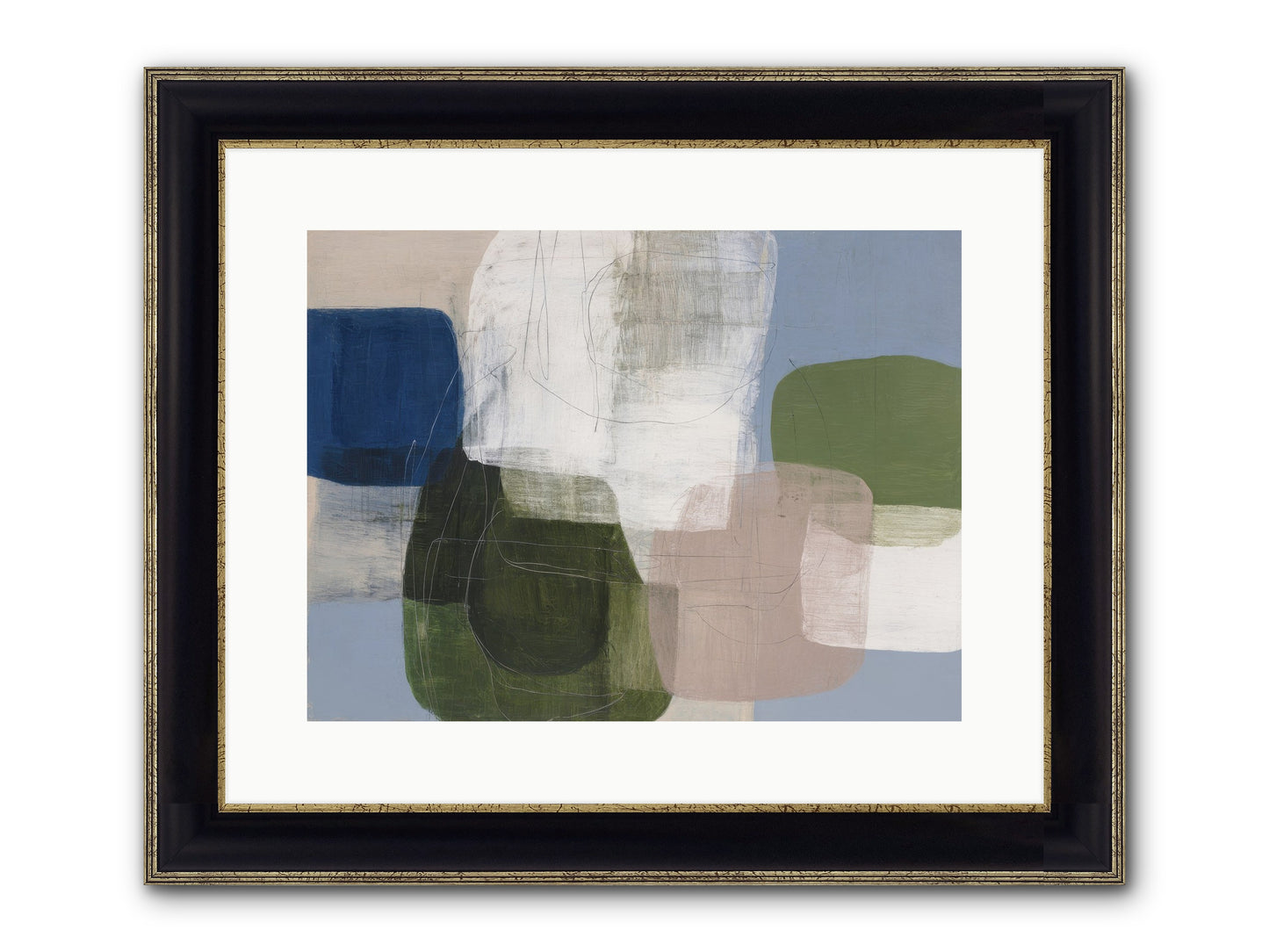 Meridian Framed Print - Black & Gold 16x12