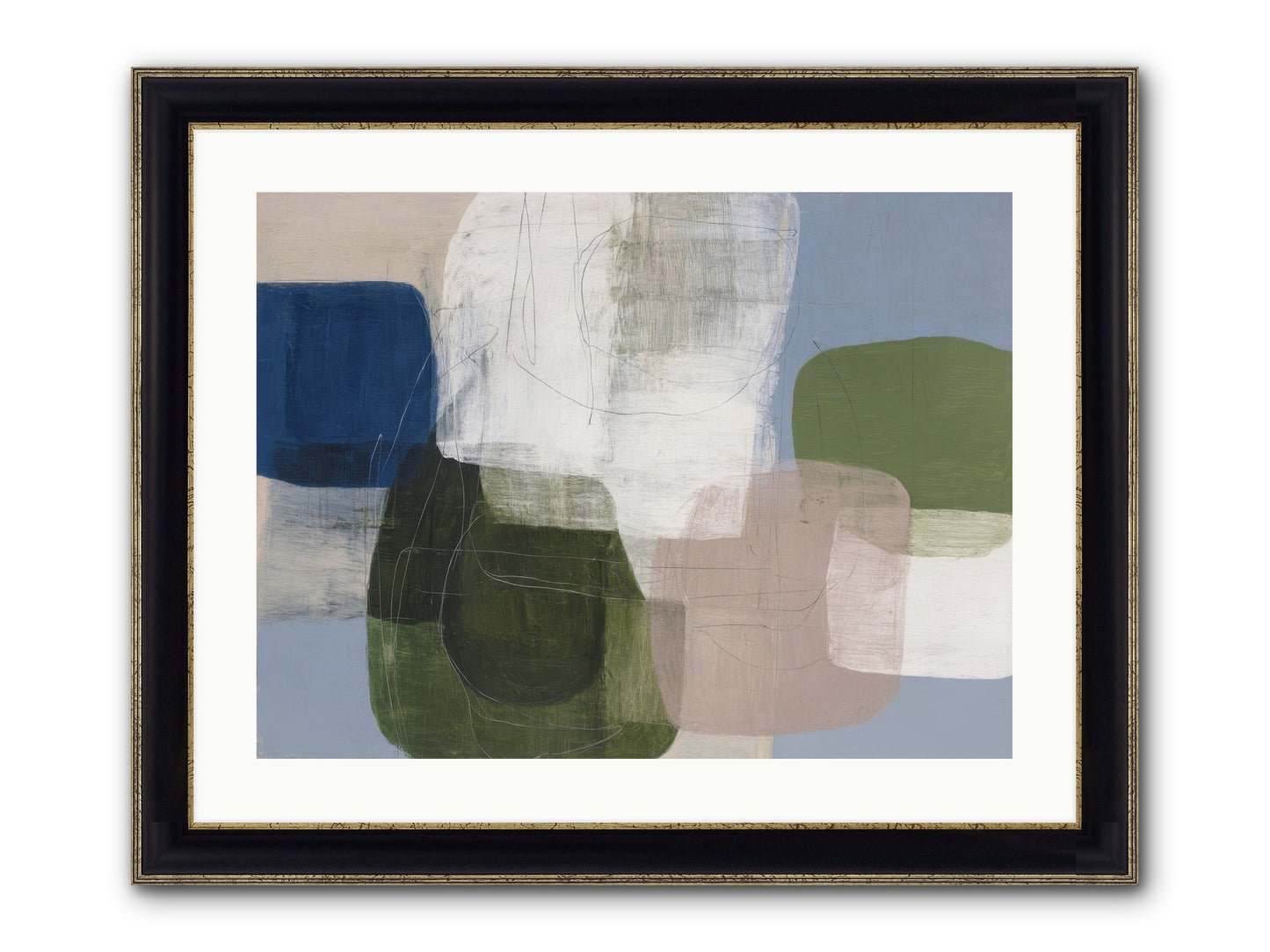 Meridian Framed Print - Black & Gold 24x18