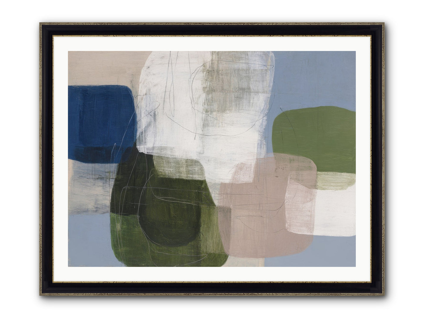 Meridian Framed Print - Black & Gold 40x30
