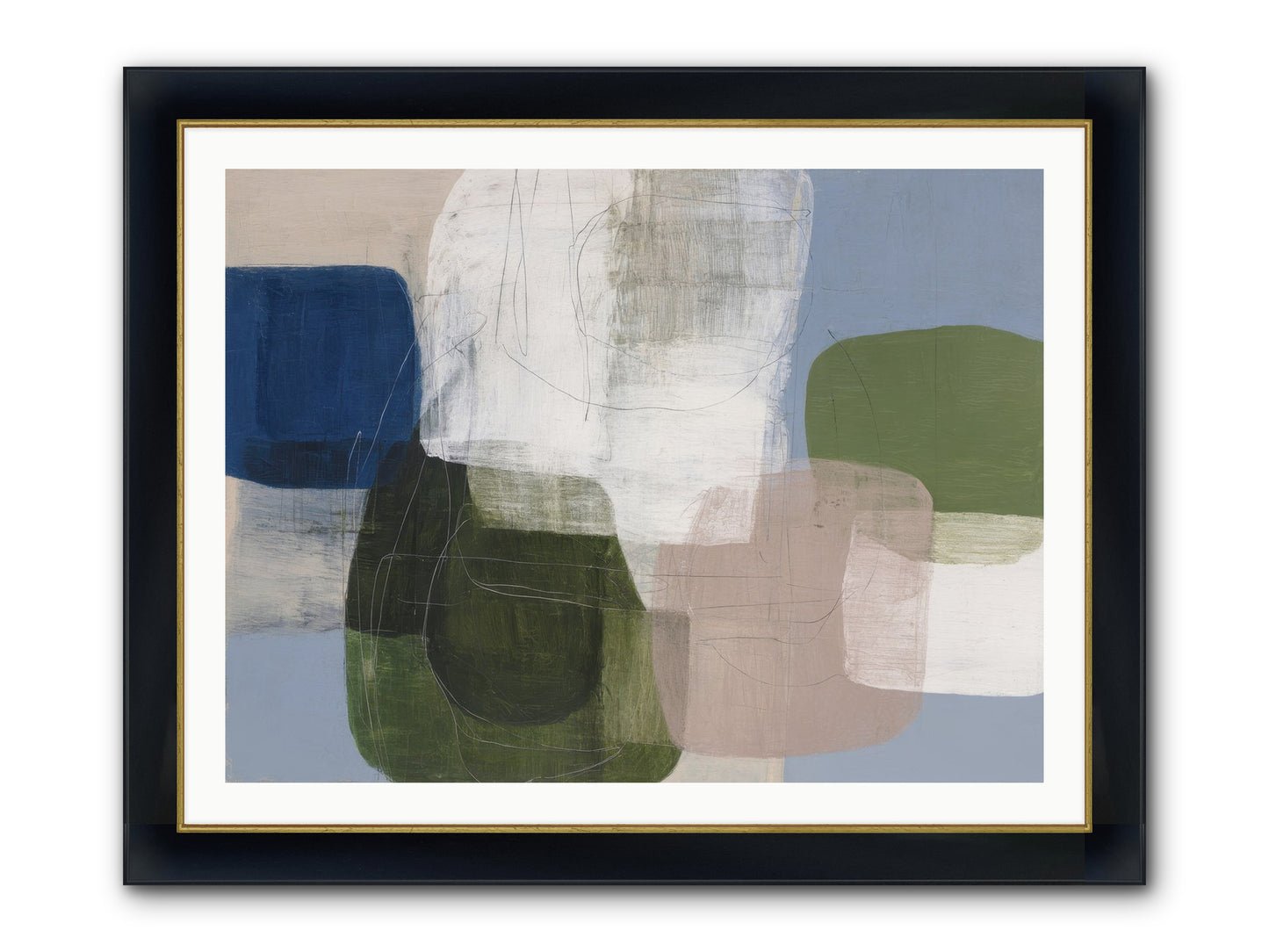 Meridian Framed Print - Wide Black w/Gold 40x30