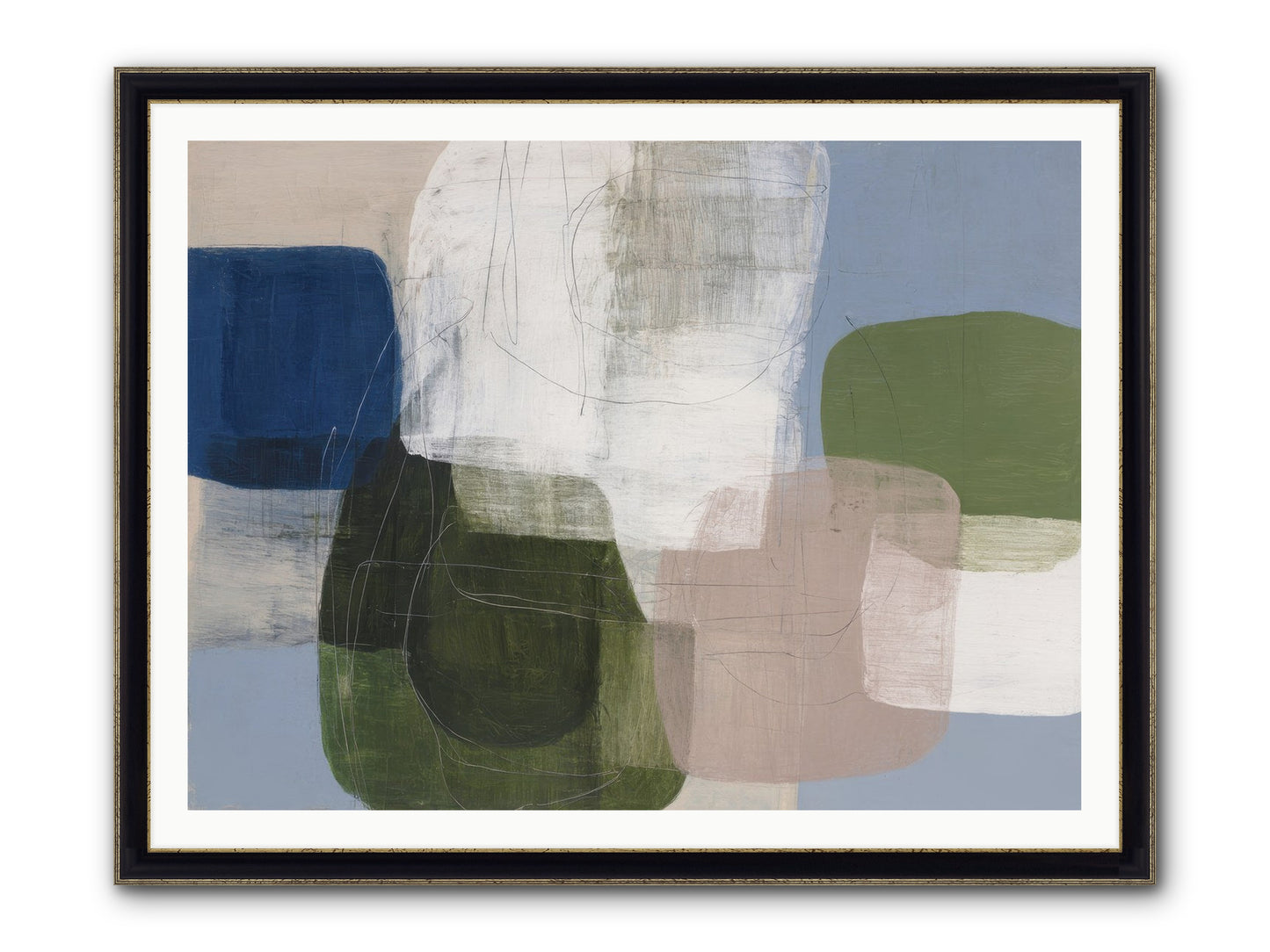 Meridian Framed Print - Black & Gold 48x36