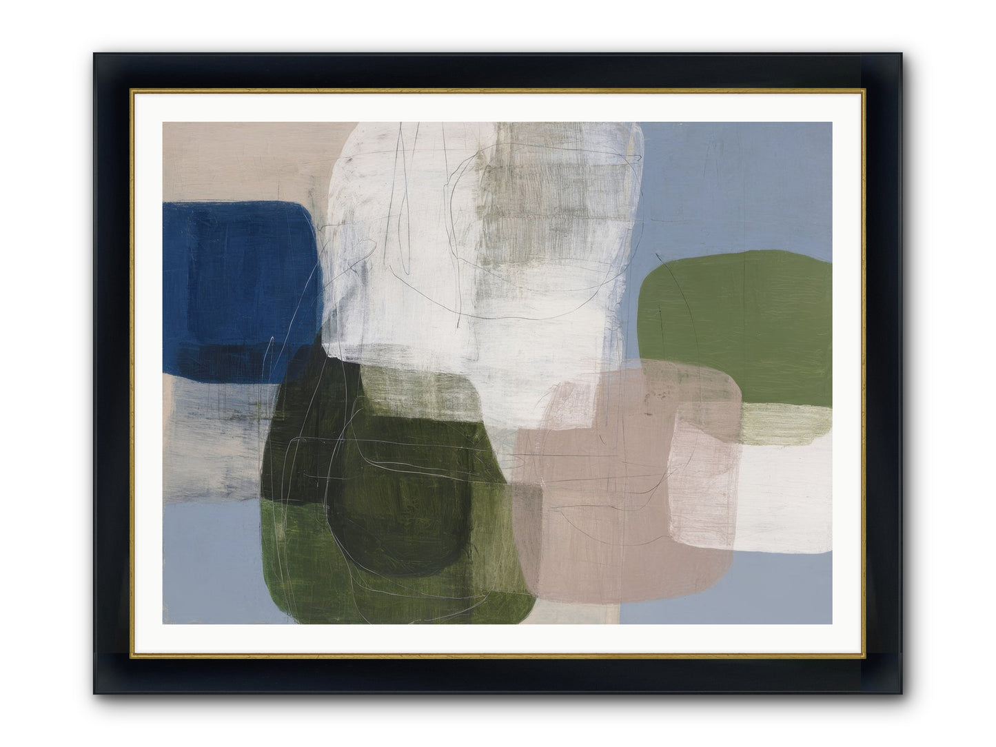 Meridian Framed Print - Wide Black w/Gold 48x36