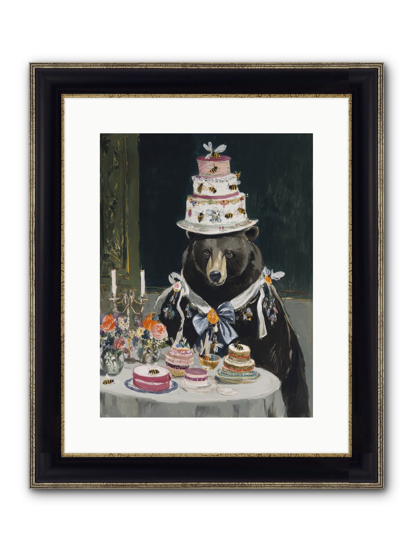 Meringue Wishes No.2 Framed Print - Black & Gold 12x16