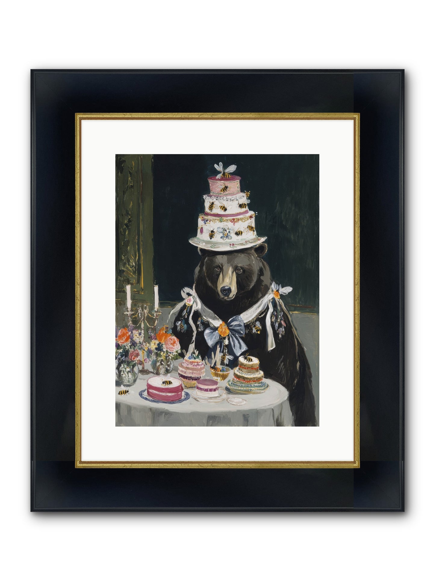 Meringue Wishes No.2 Framed Print - Wide Black w/Gold 12x16