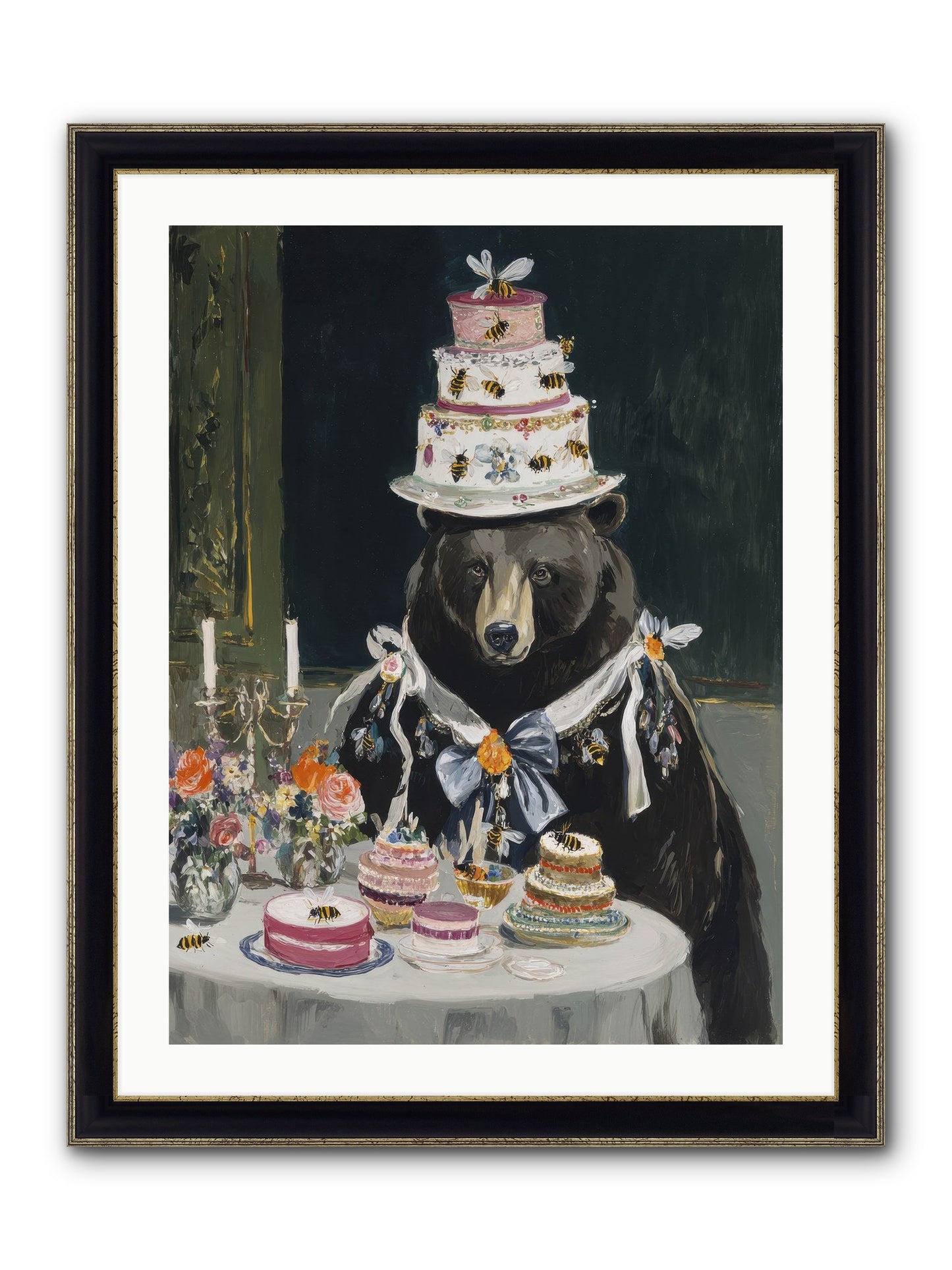 Meringue Wishes No.2 Framed Print - Black & Gold 24x32