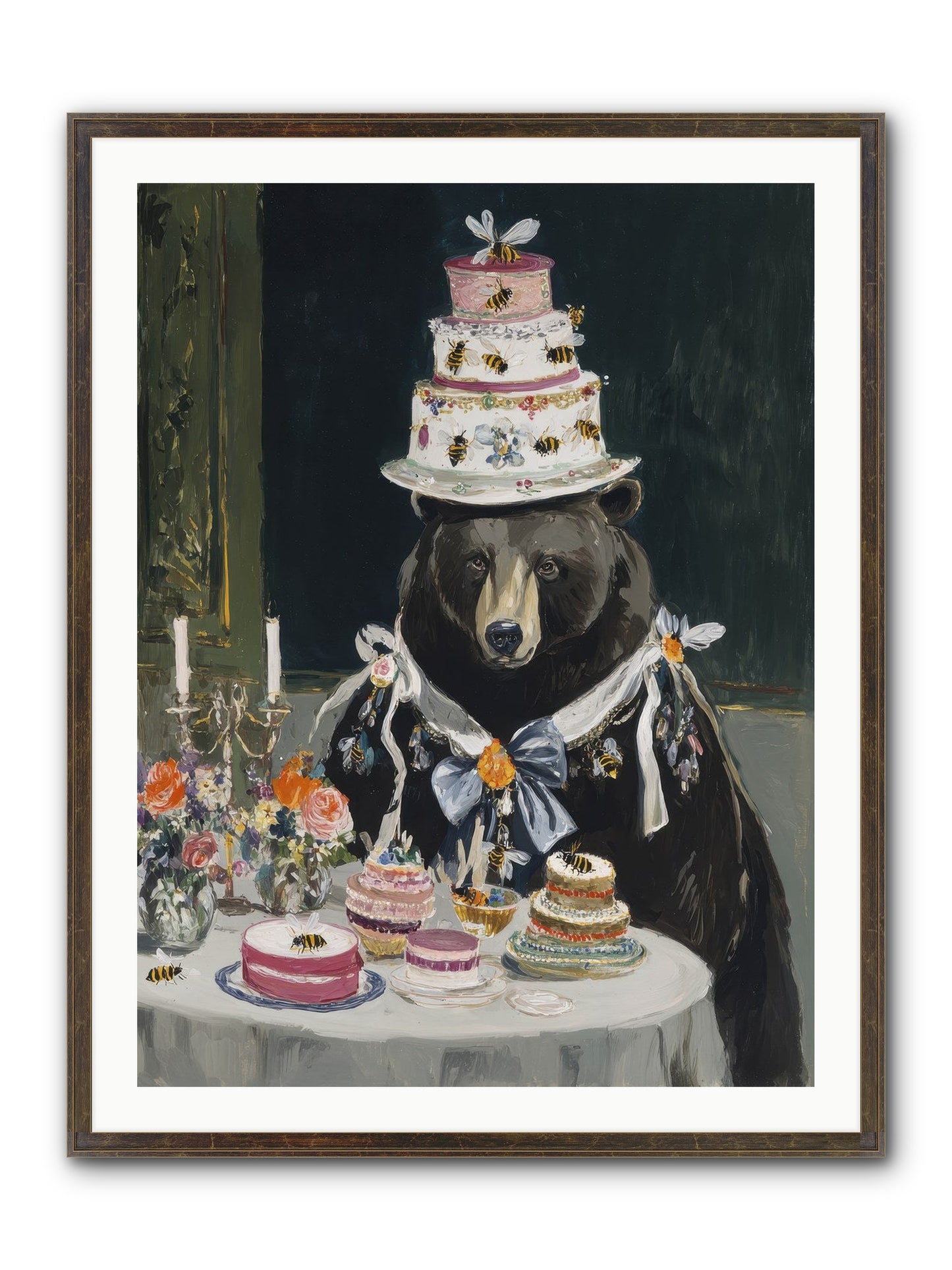Meringue Wishes No.2 Framed Print - Slimwoods Black/Gold 30x40