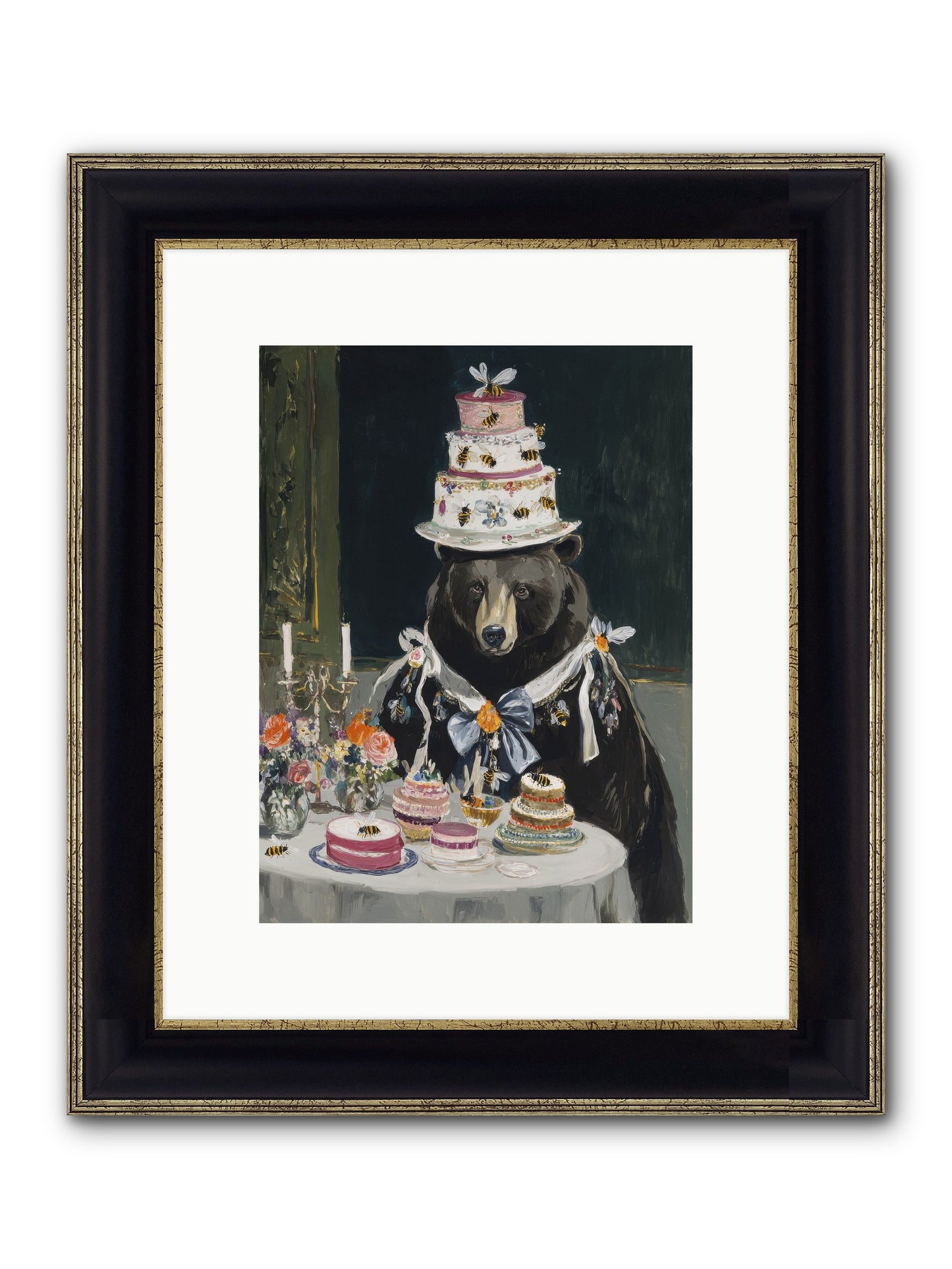 Meringue Wishes No.2 Framed Print - Black & Gold 9x12