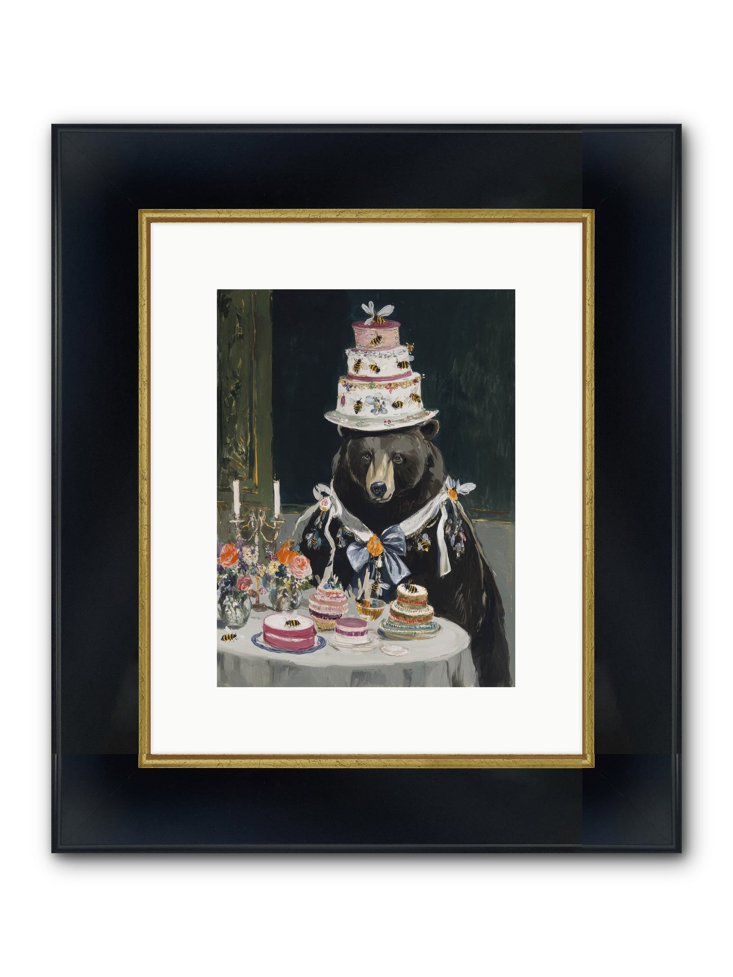 Meringue Wishes No.2 Framed Print - Wide Black w/Gold 9x12