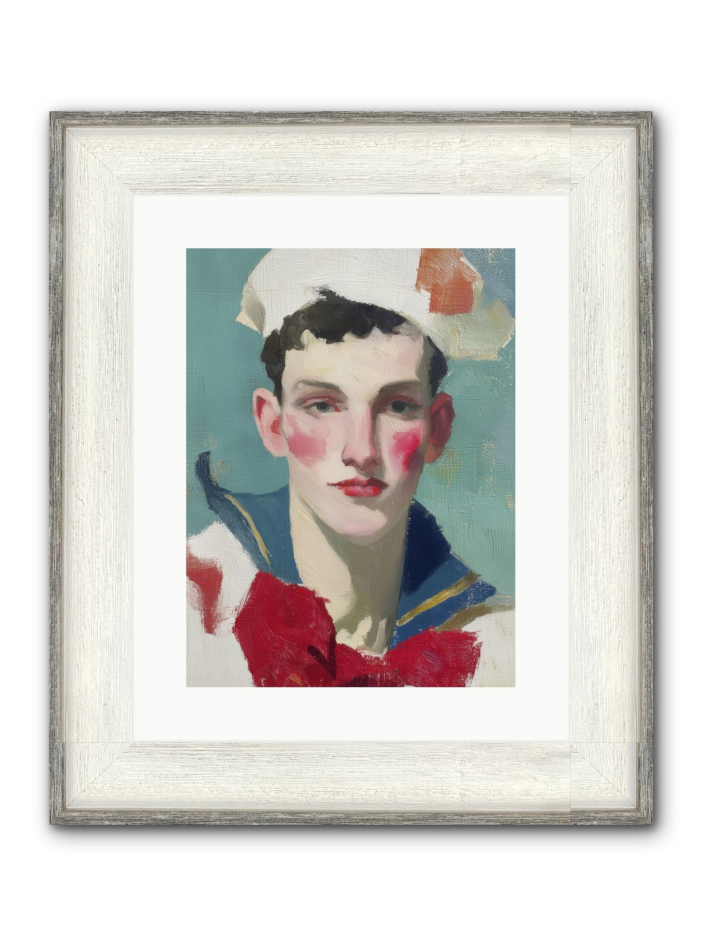 Mermaid's Son Framed Print - Driftwood White 12x16
