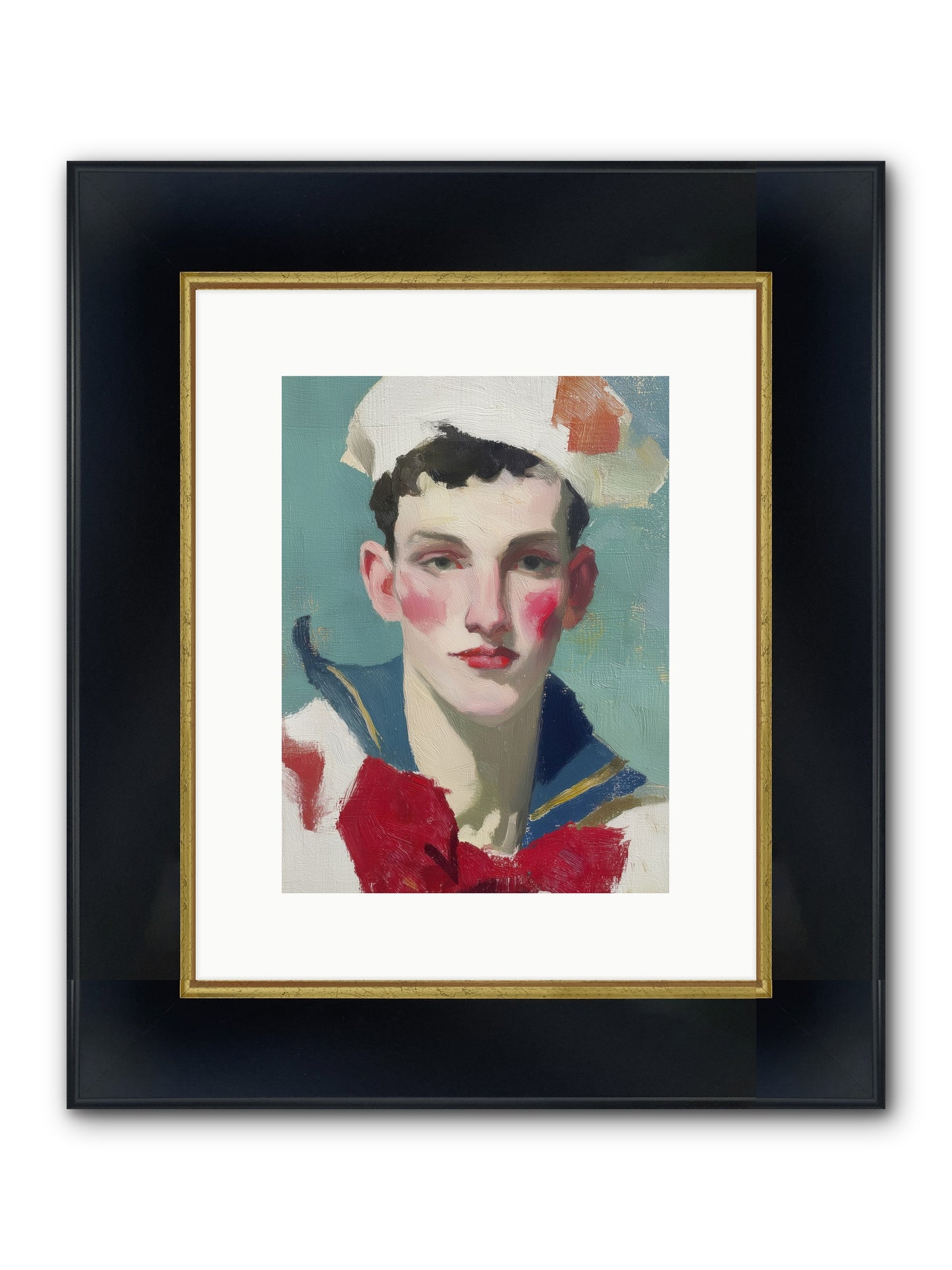 Mermaid's Son Framed Print - Wide Black w/Gold 9x12