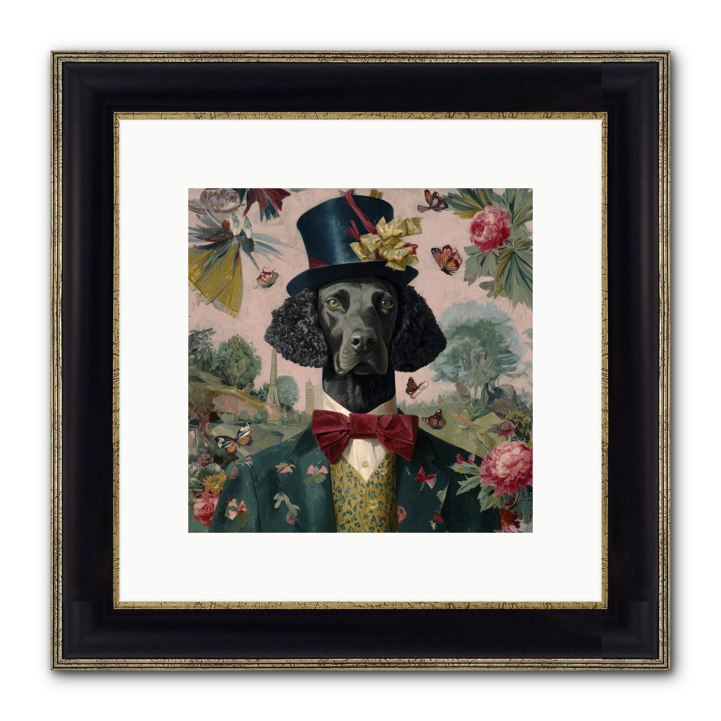 Merriment’s Echo Framed Print - Black & Gold 10x10