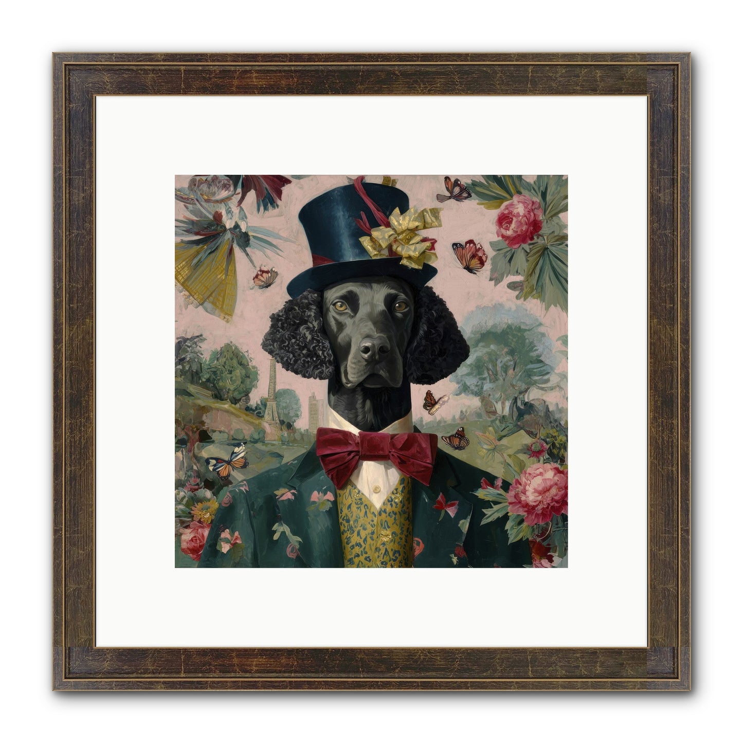 Merriment’s Echo Framed Print - Slimwoods Black/Gold 10x10