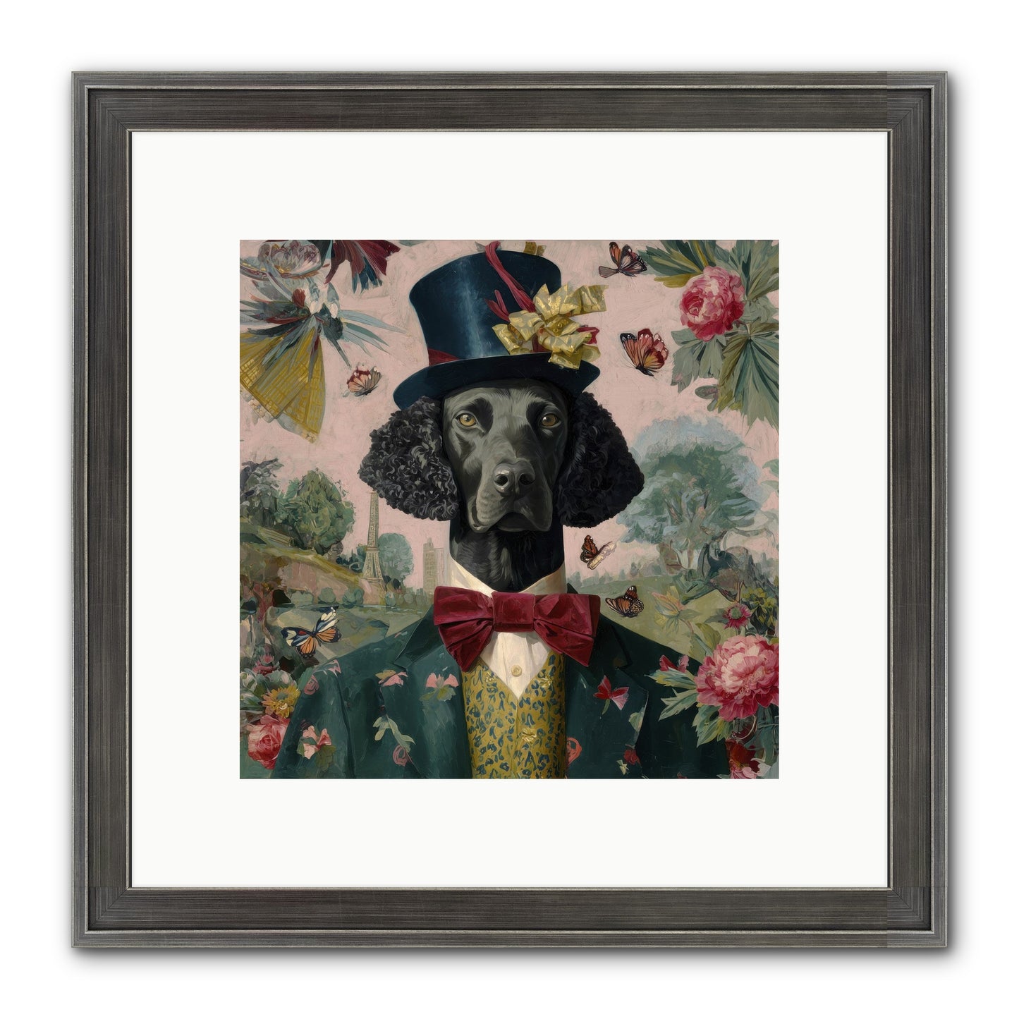 Merriment’s Echo Framed Print - Slimwoods Black/Silver 10x10