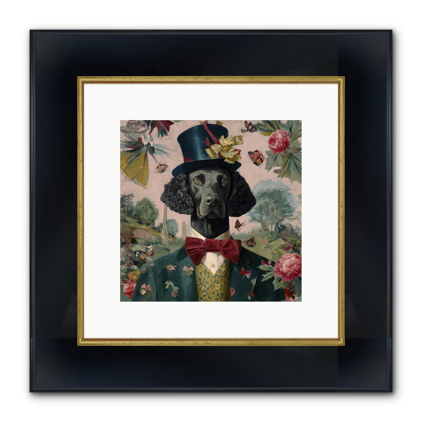 Merriment’s Echo Framed Print - Wide Black w/Gold 10x10