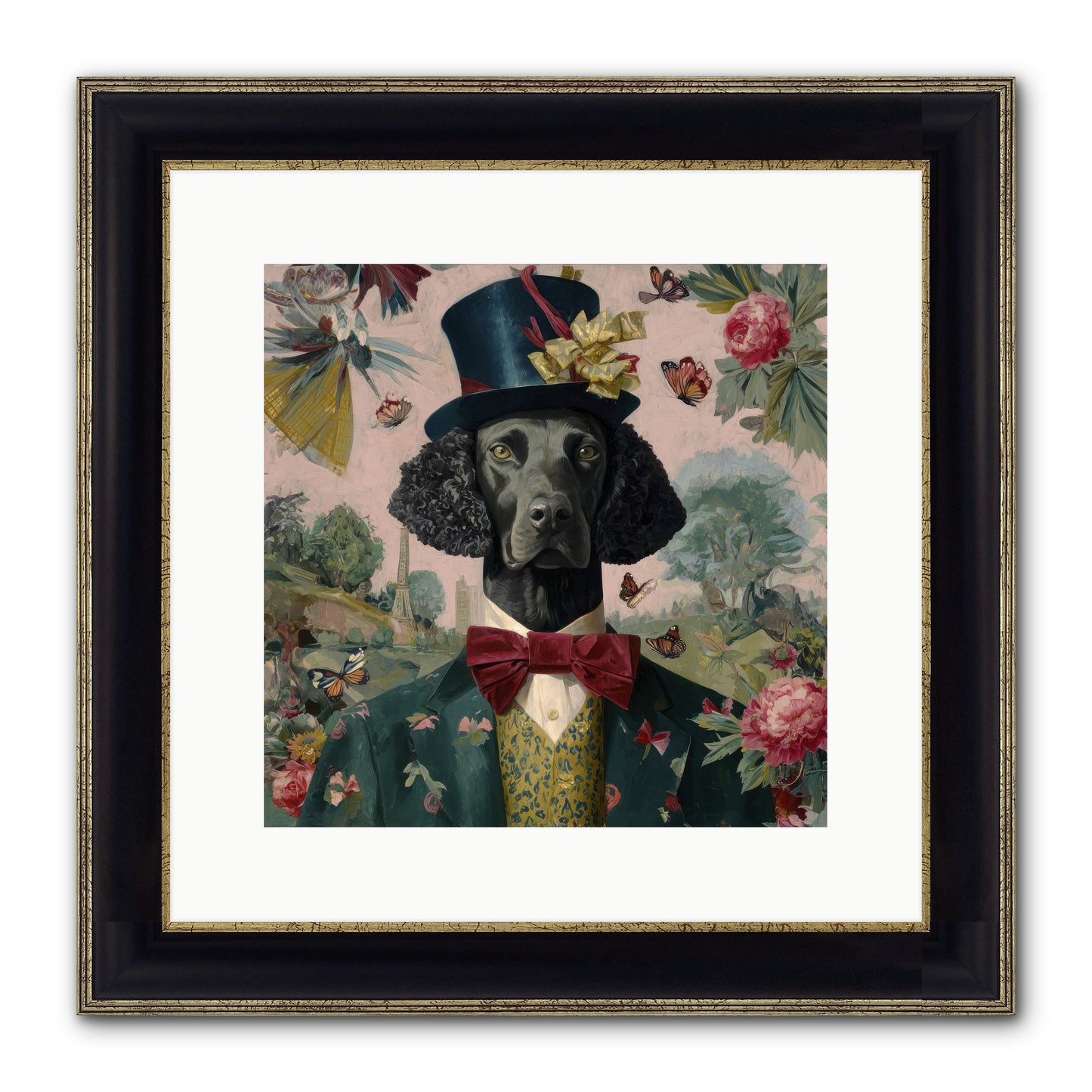 Merriment’s Echo Framed Print - Black & Gold 12x12