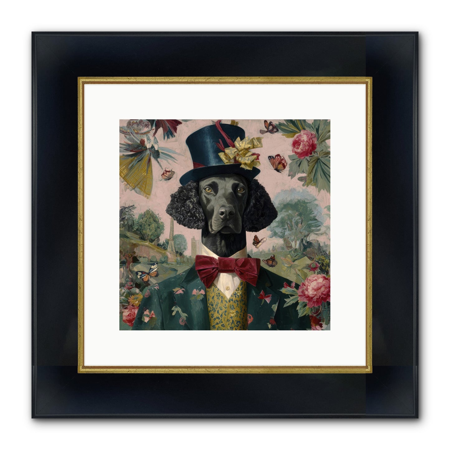 Merriment’s Echo Framed Print - Wide Black w/Gold 12x12