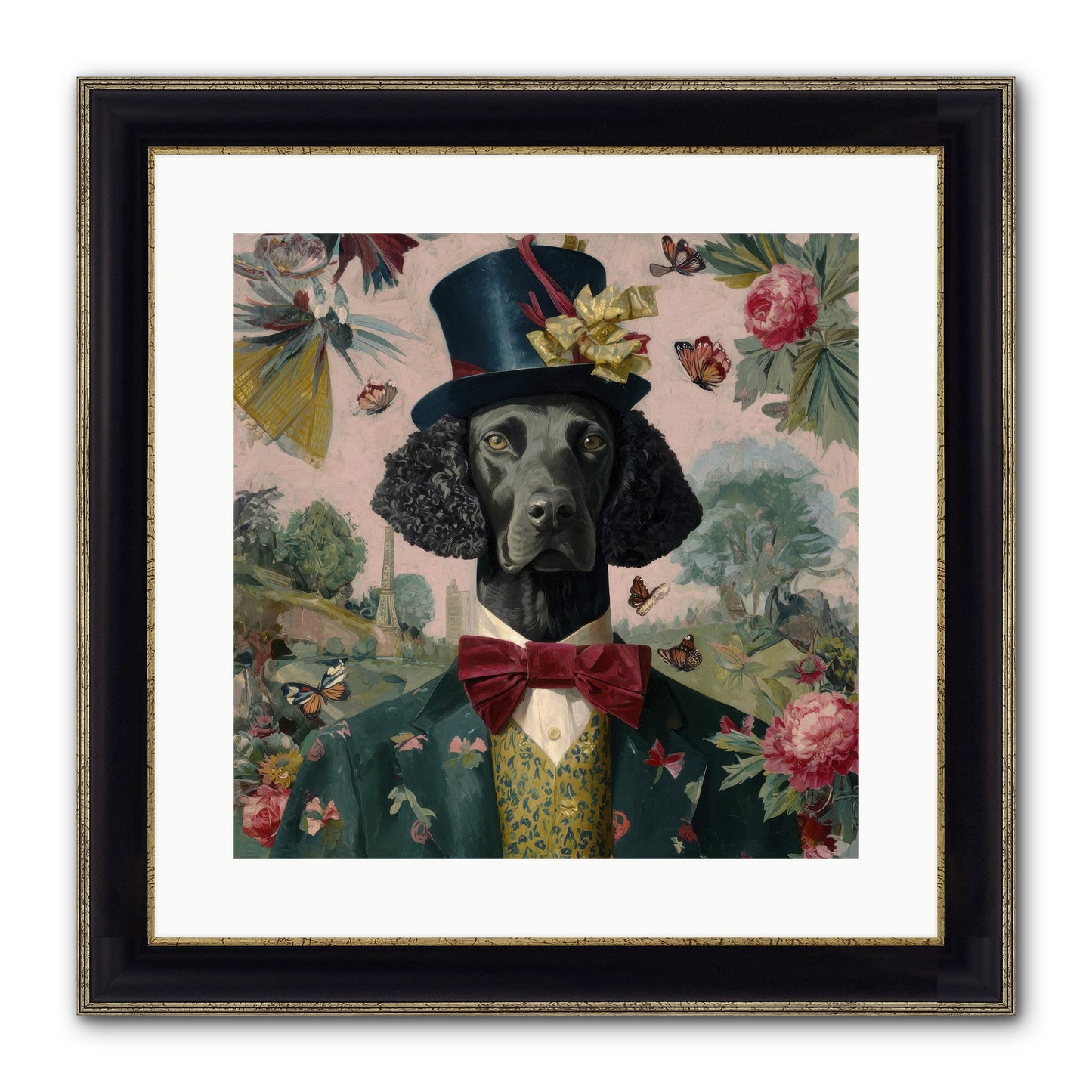 Merriment’s Echo Framed Print - Black & Gold 16x16