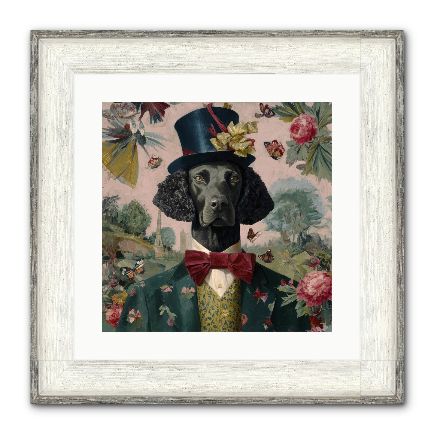 Merriment’s Echo Framed Print - Driftwood White 16x16