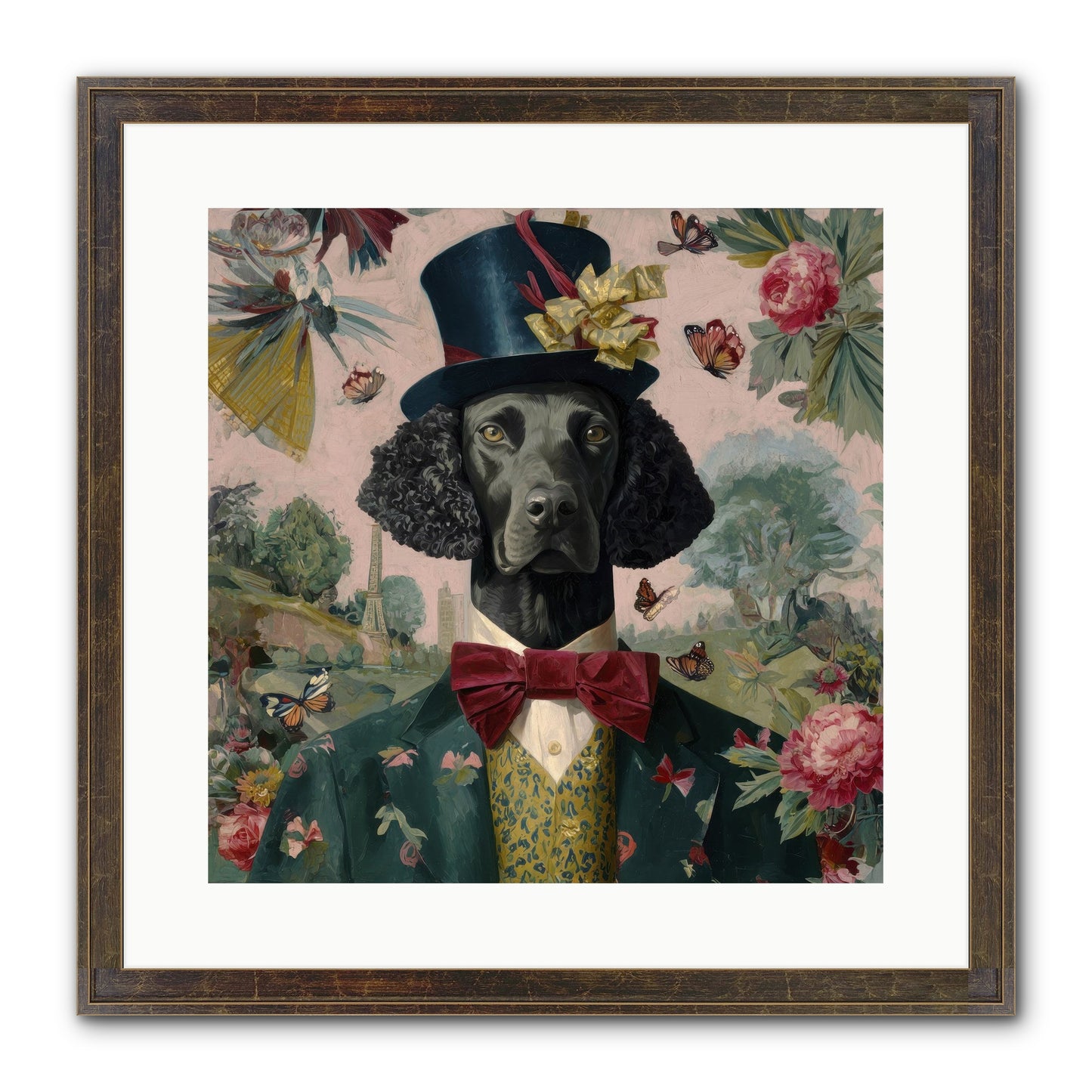 Merriment’s Echo Framed Print - Slimwoods Black/Gold 16x16