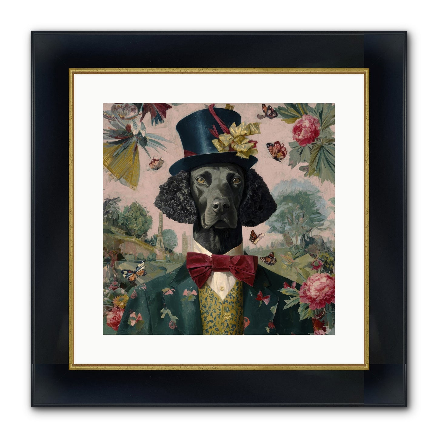 Merriment’s Echo Framed Print - Wide Black w/Gold 16x16