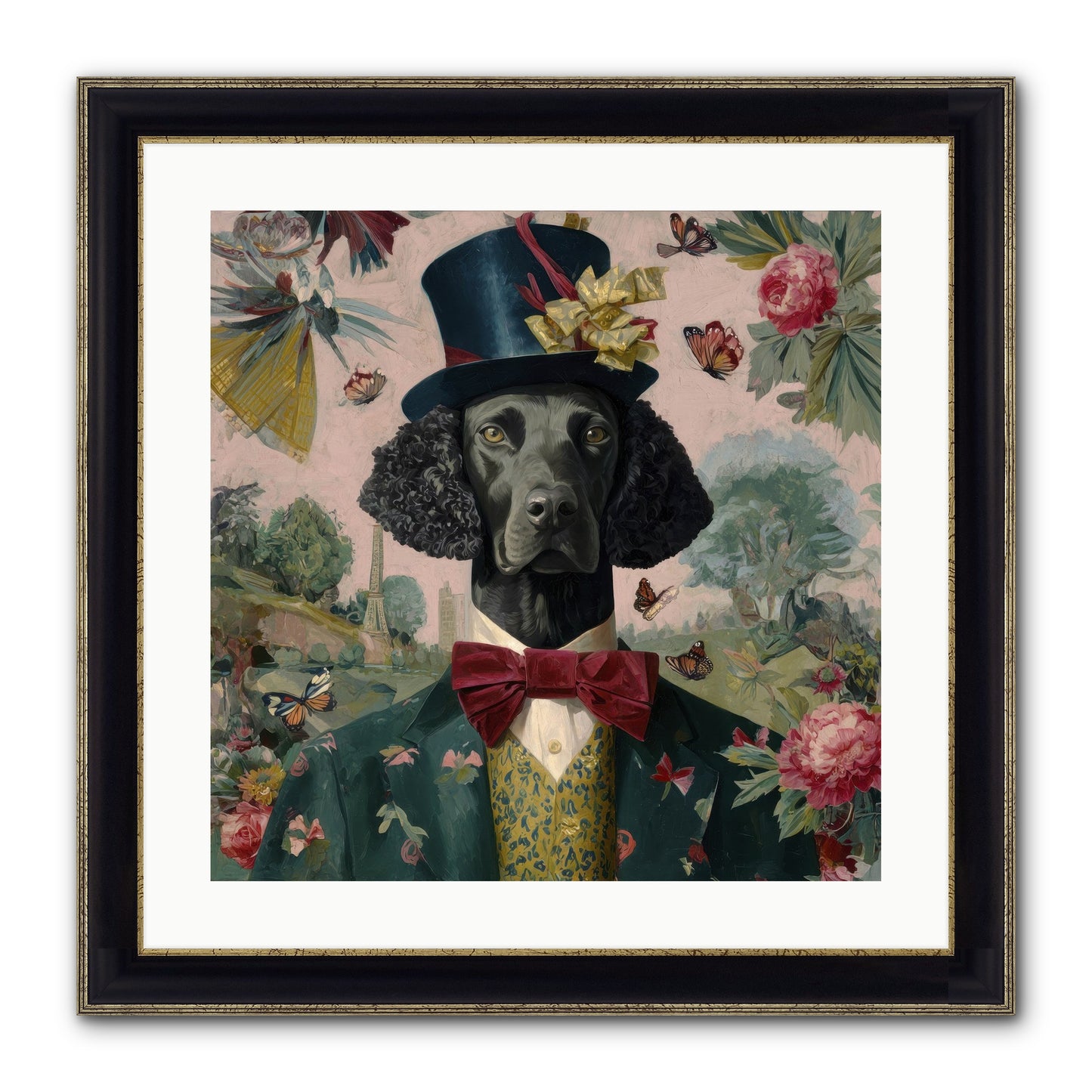 Merriment’s Echo Framed Print - Black & Gold 20x20
