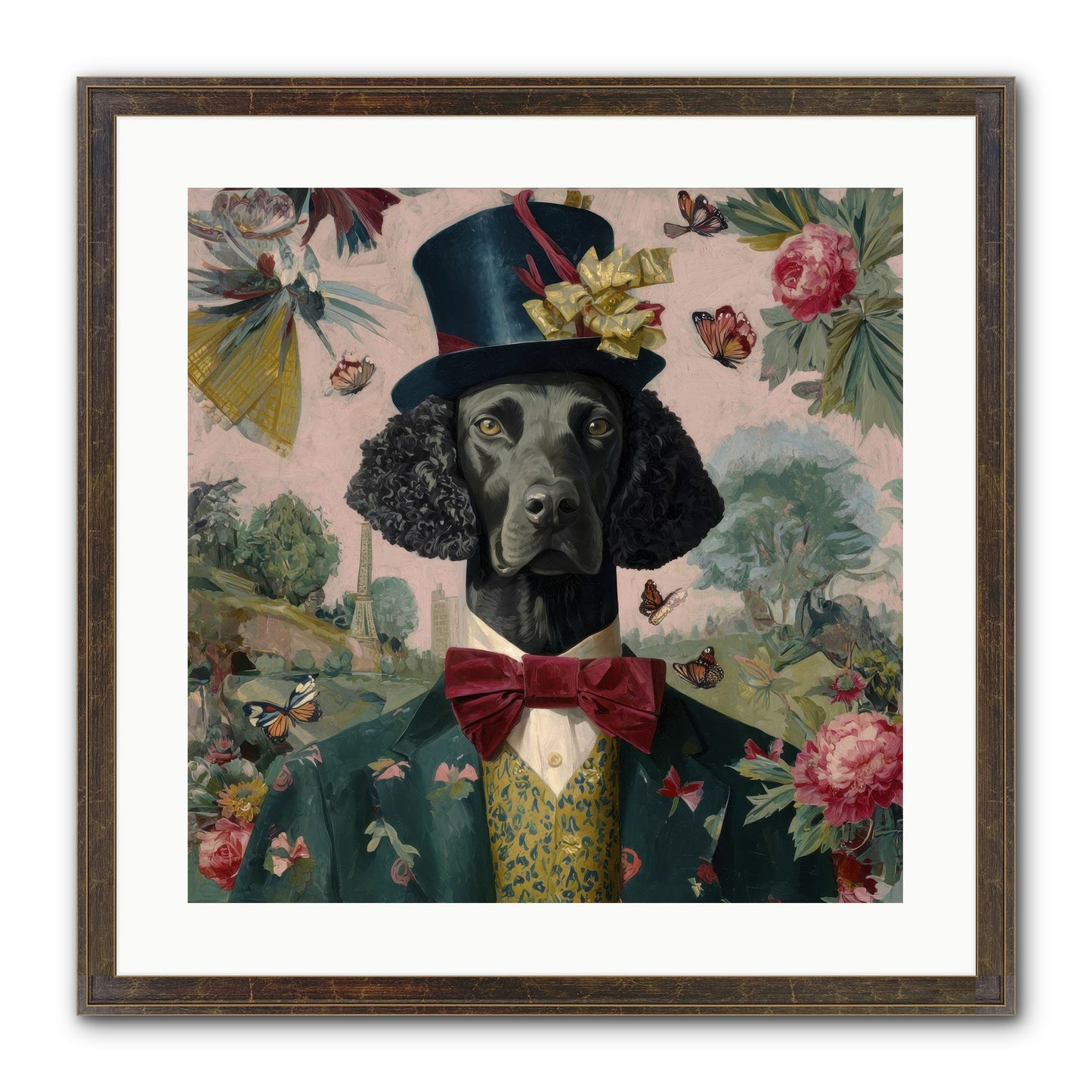 Merriment’s Echo Framed Print - Slimwoods Black/Gold 20x20