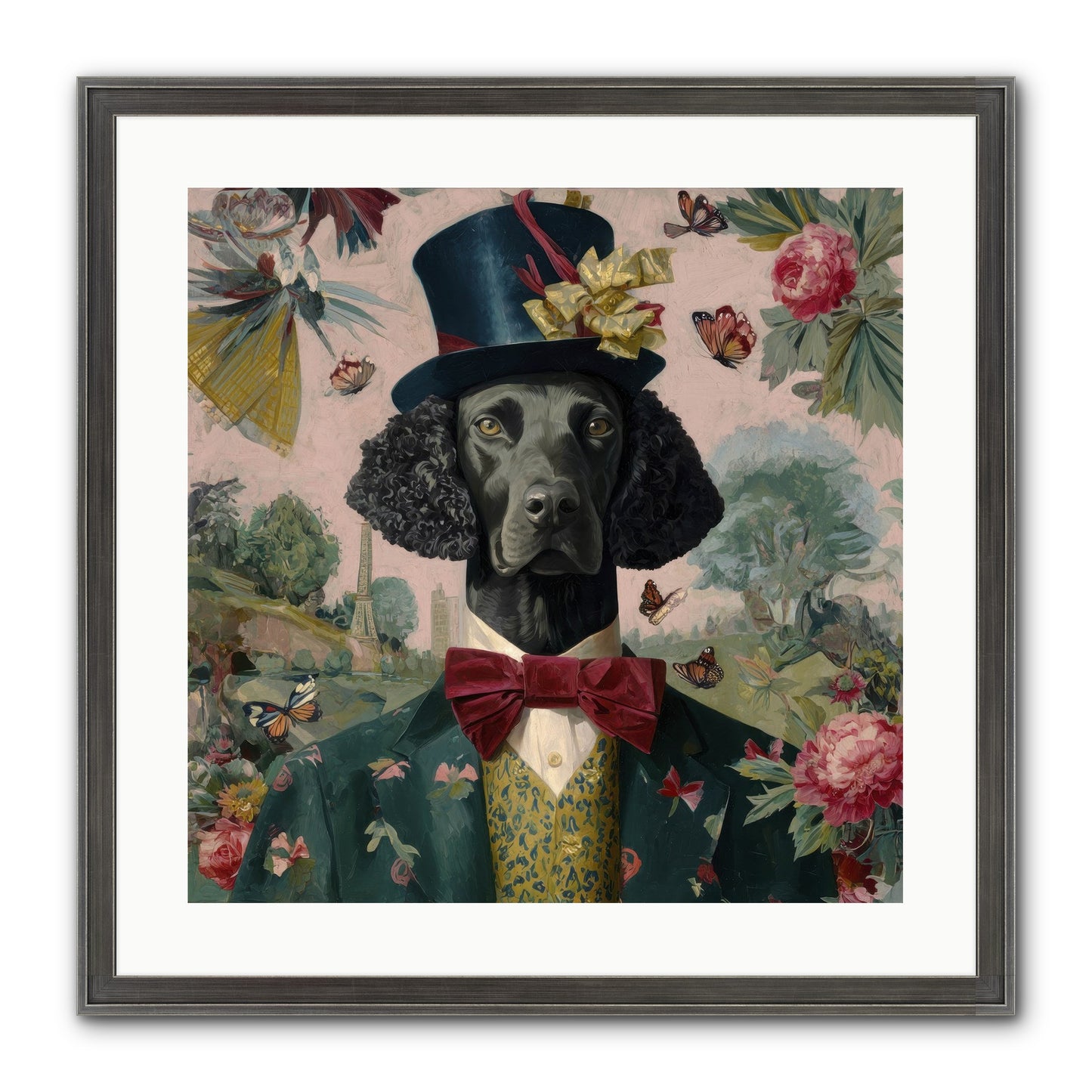 Merriment’s Echo Framed Print - Slimwoods Black/Silver 20x20
