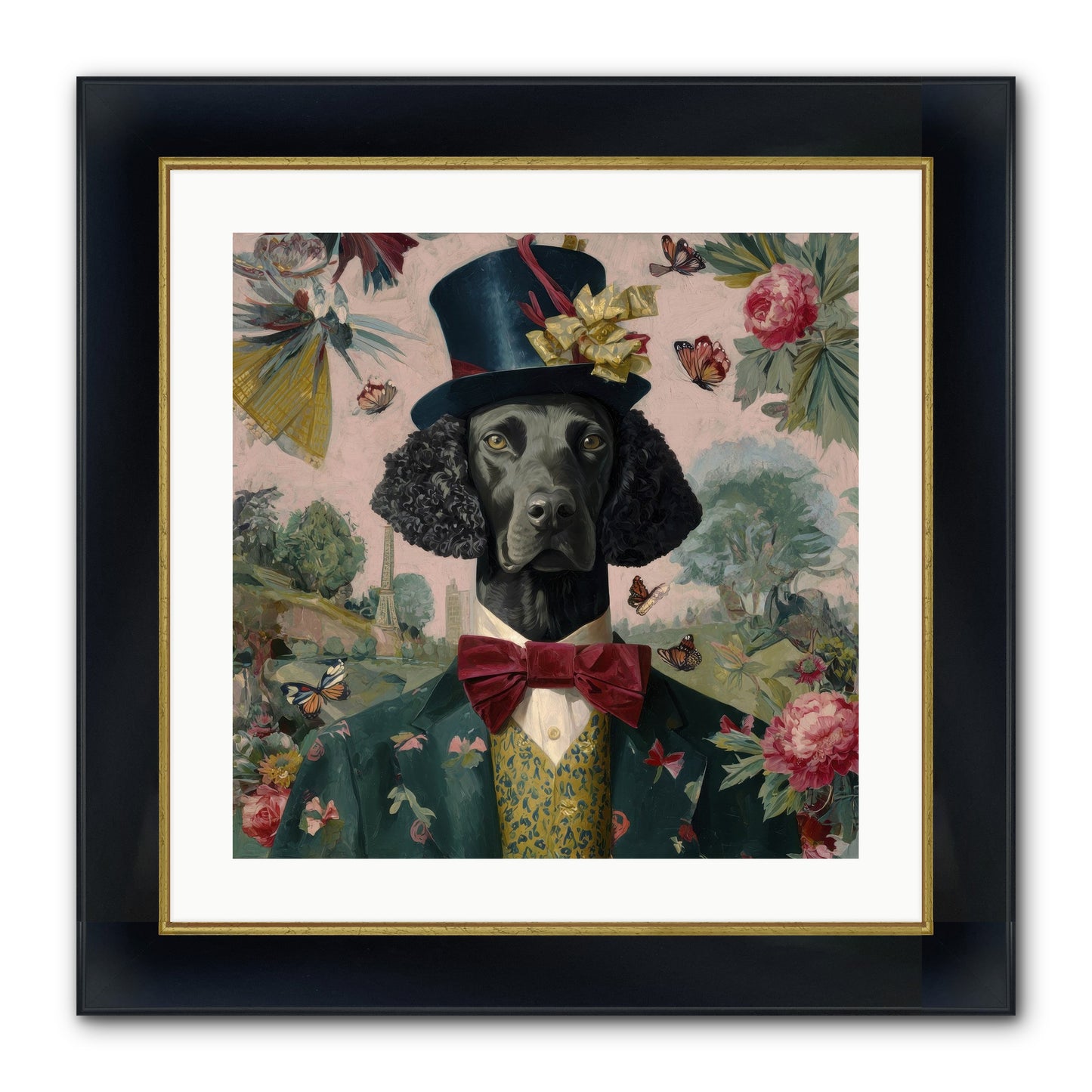 Merriment’s Echo Framed Print - Wide Black w/Gold 20x20