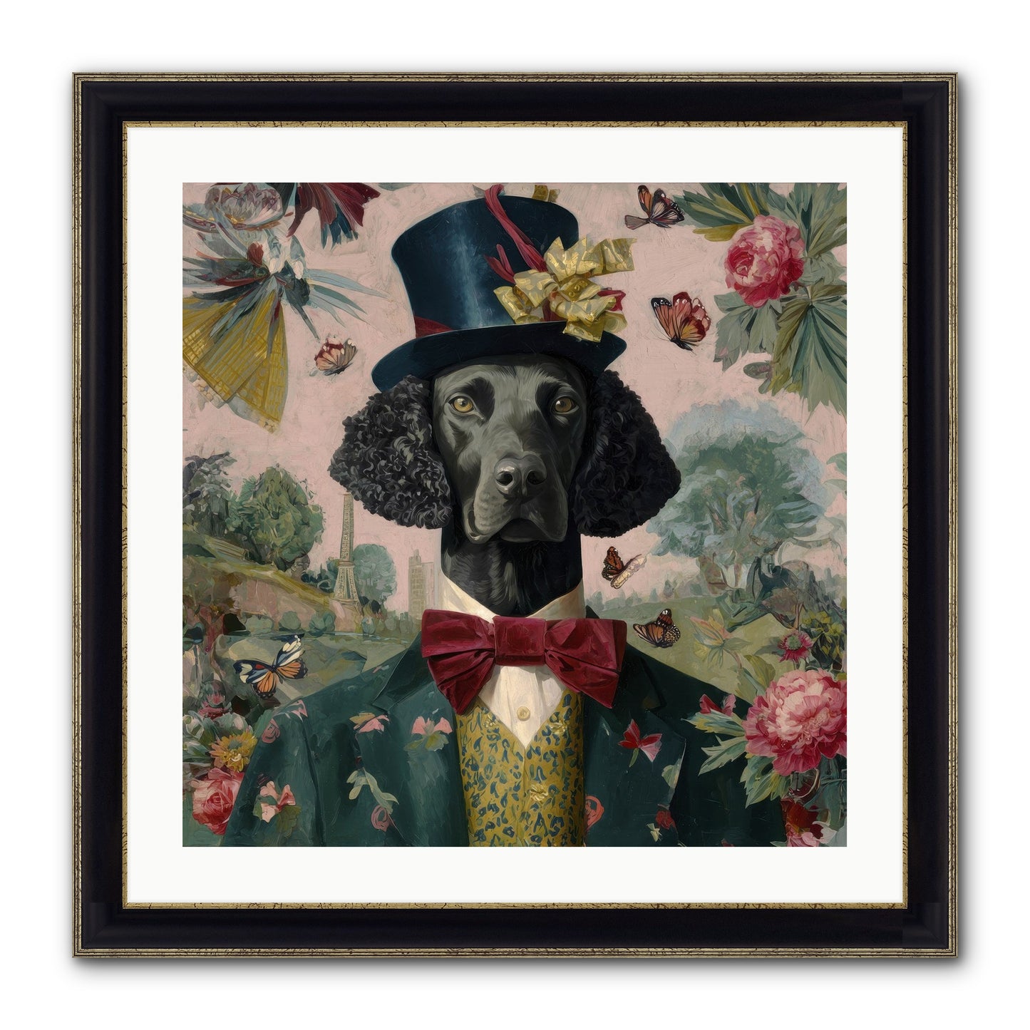 Merriment’s Echo Framed Print - Black & Gold 24x24