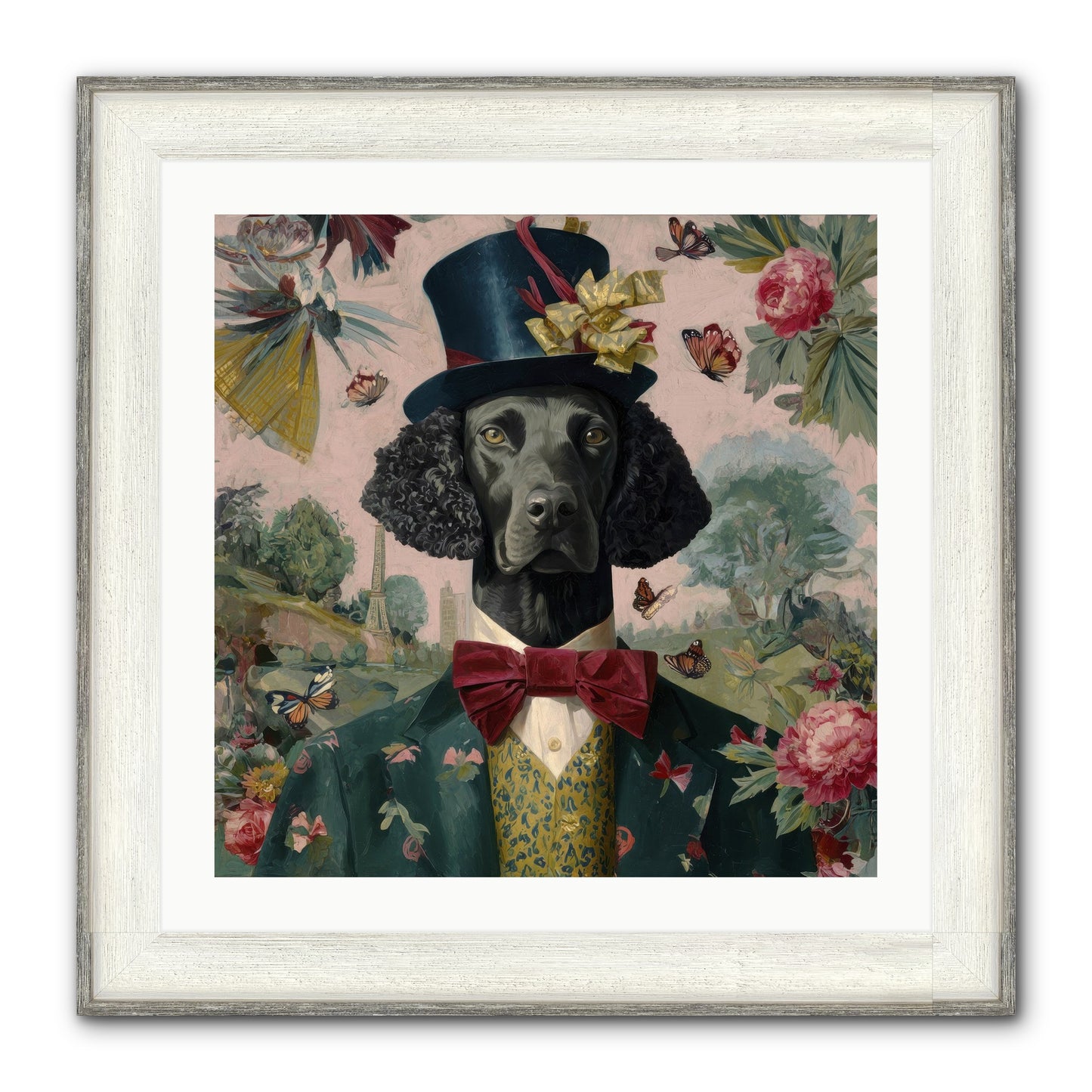 Merriment’s Echo Framed Print - Driftwood White 24x24