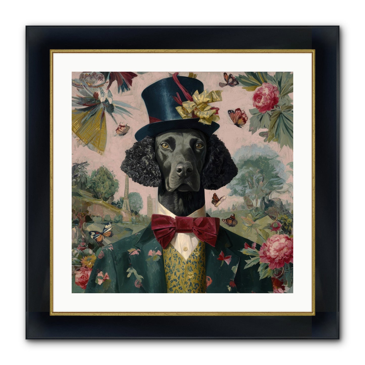 Merriment’s Echo Framed Print - Wide Black w/Gold 24x24