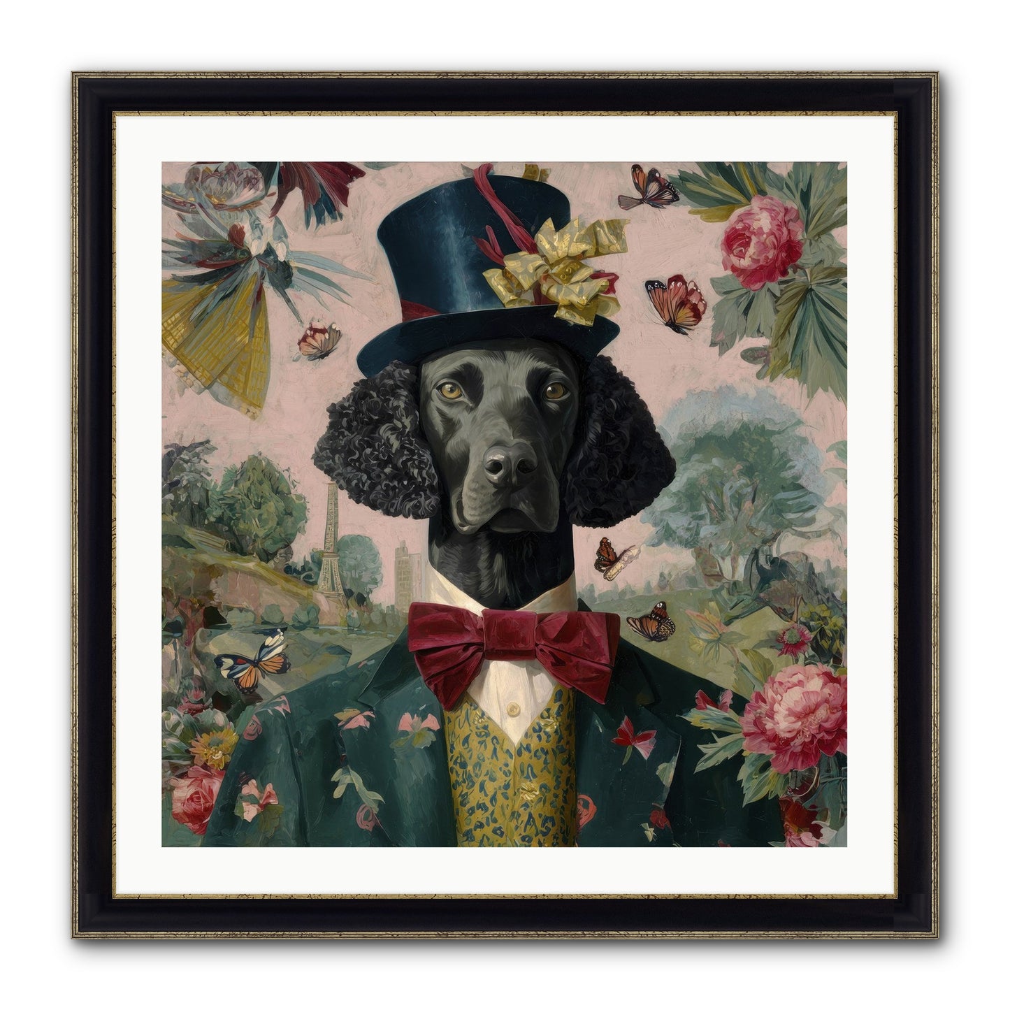 Merriment’s Echo Framed Print - Black & Gold 30x30
