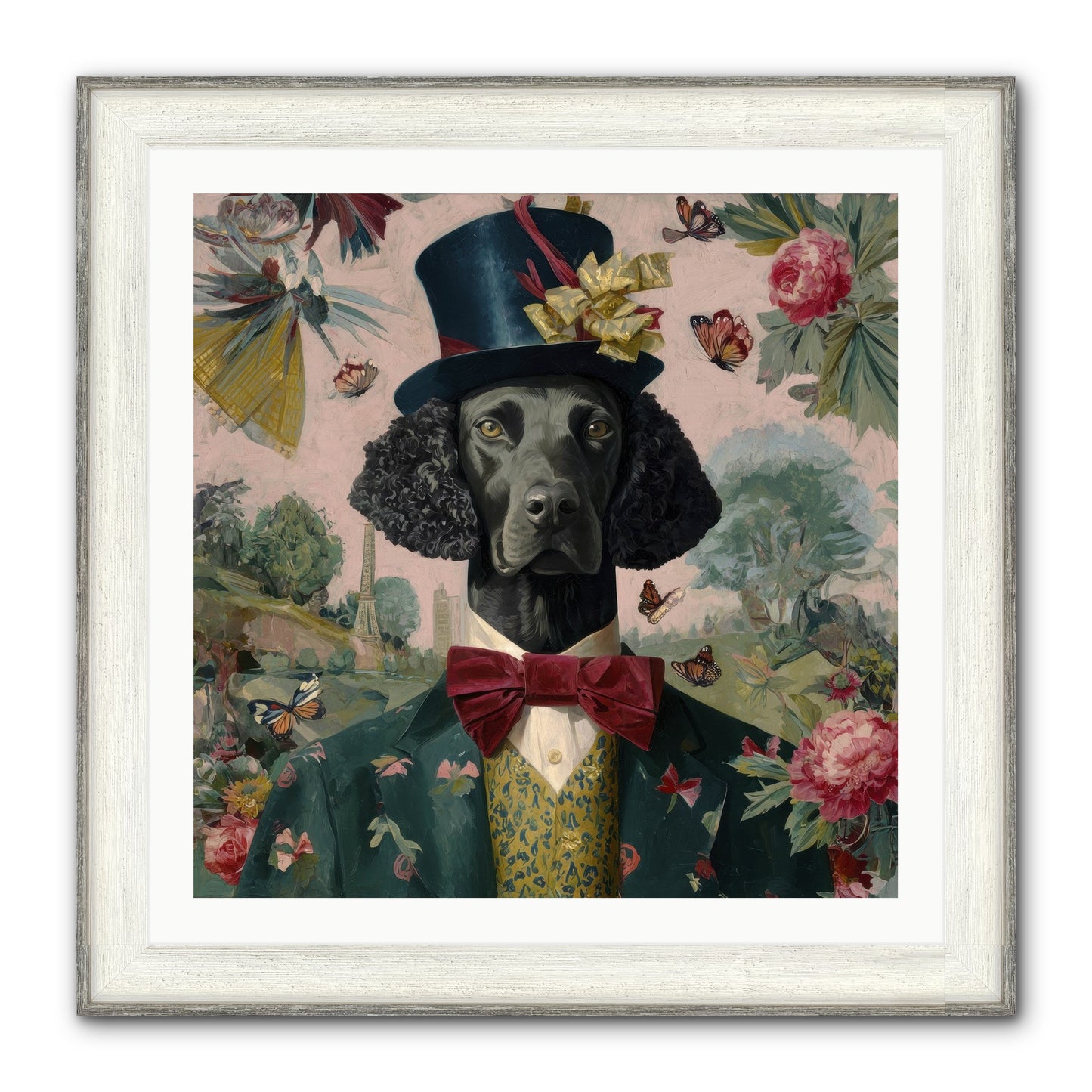 Merriment’s Echo Framed Print - Driftwood White 30x30