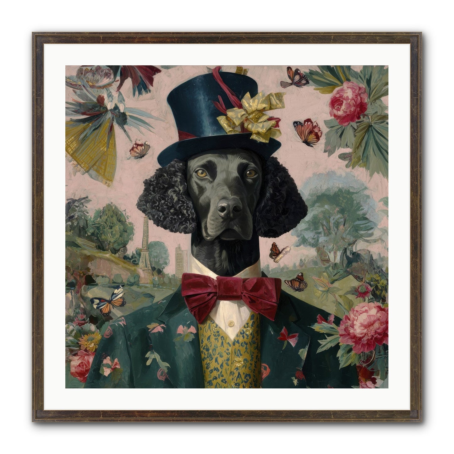 Merriment’s Echo Framed Print - Slimwoods Black/Gold 30x30