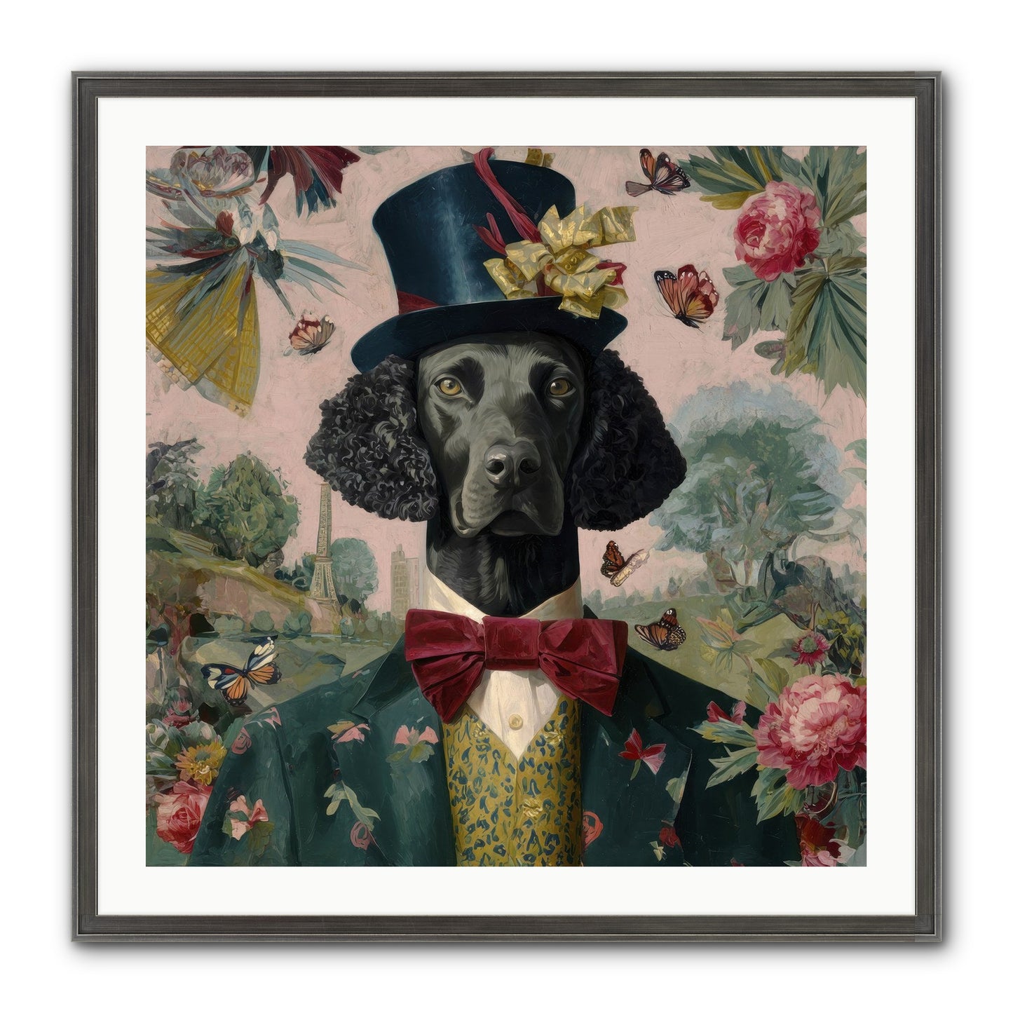 Merriment’s Echo Framed Print - Slimwoods Black/Silver 30x30