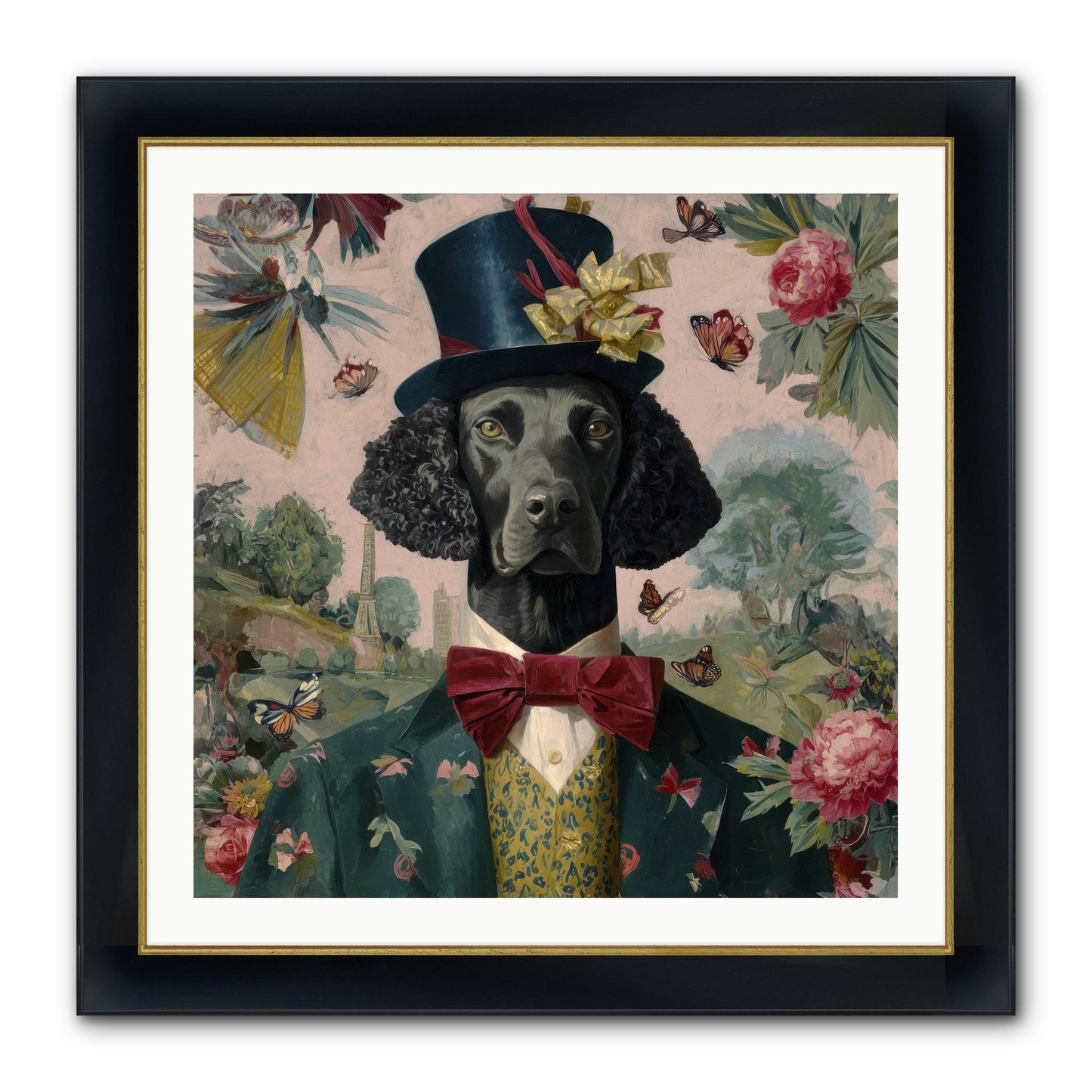 Merriment’s Echo Framed Print - Wide Black w/Gold 30x30