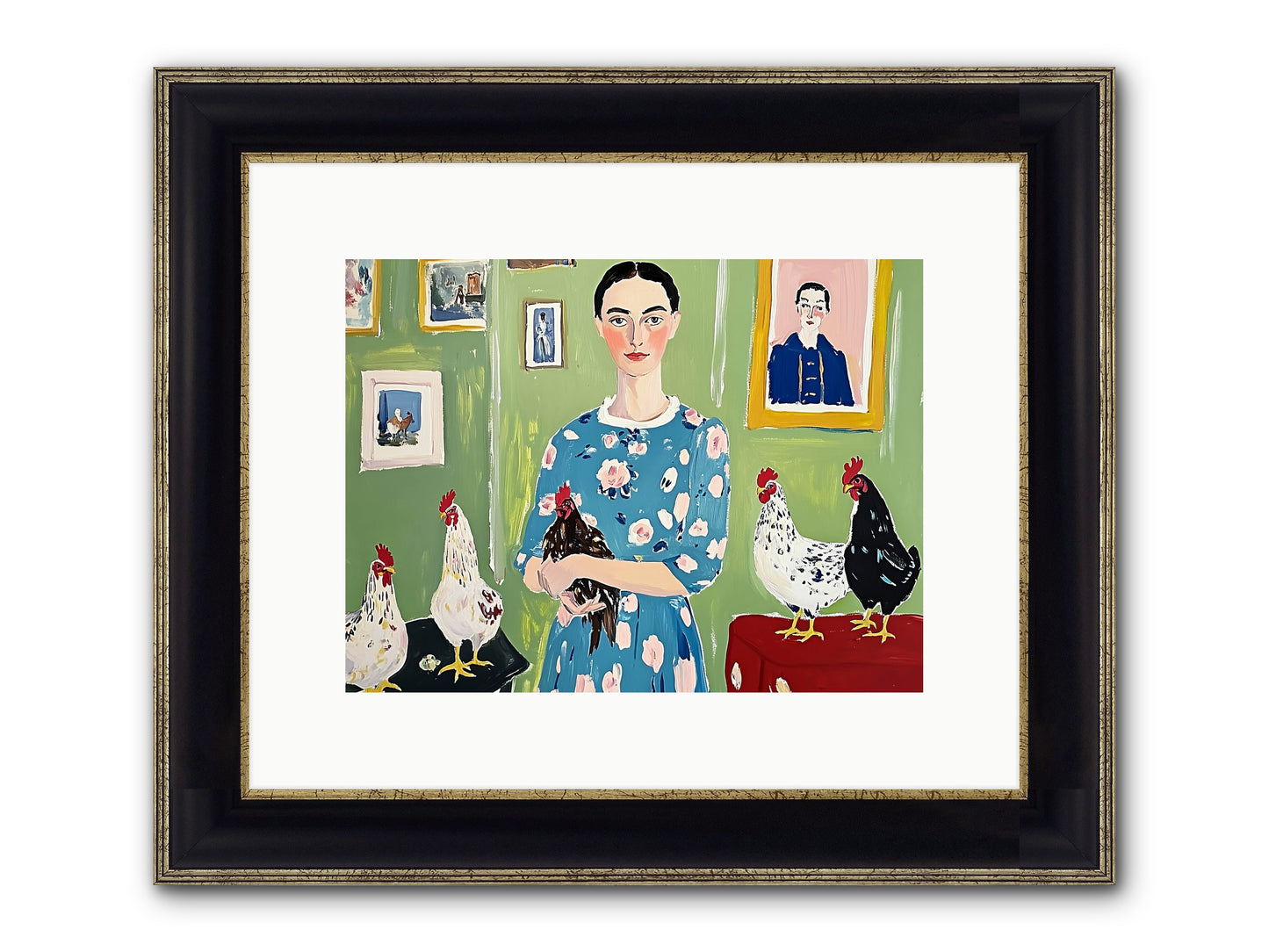 Merry Cricket Framed Print - Black & Gold 12x9