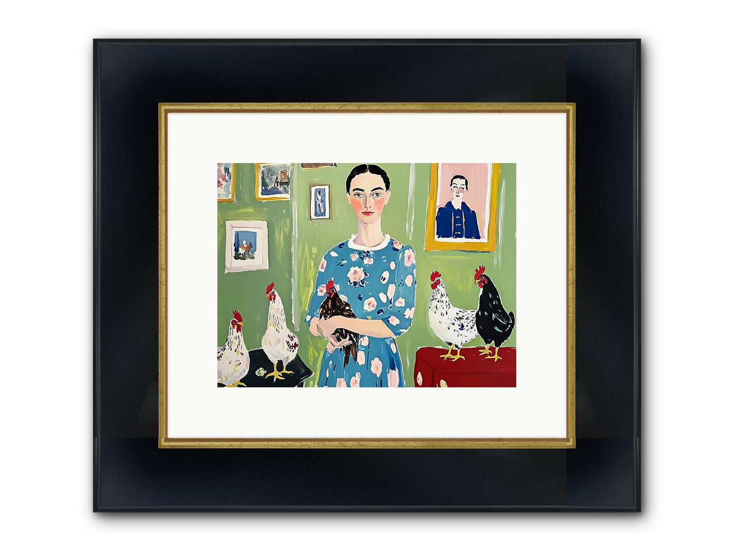 Merry Cricket Framed Print - Wide Black w/Gold 12x9