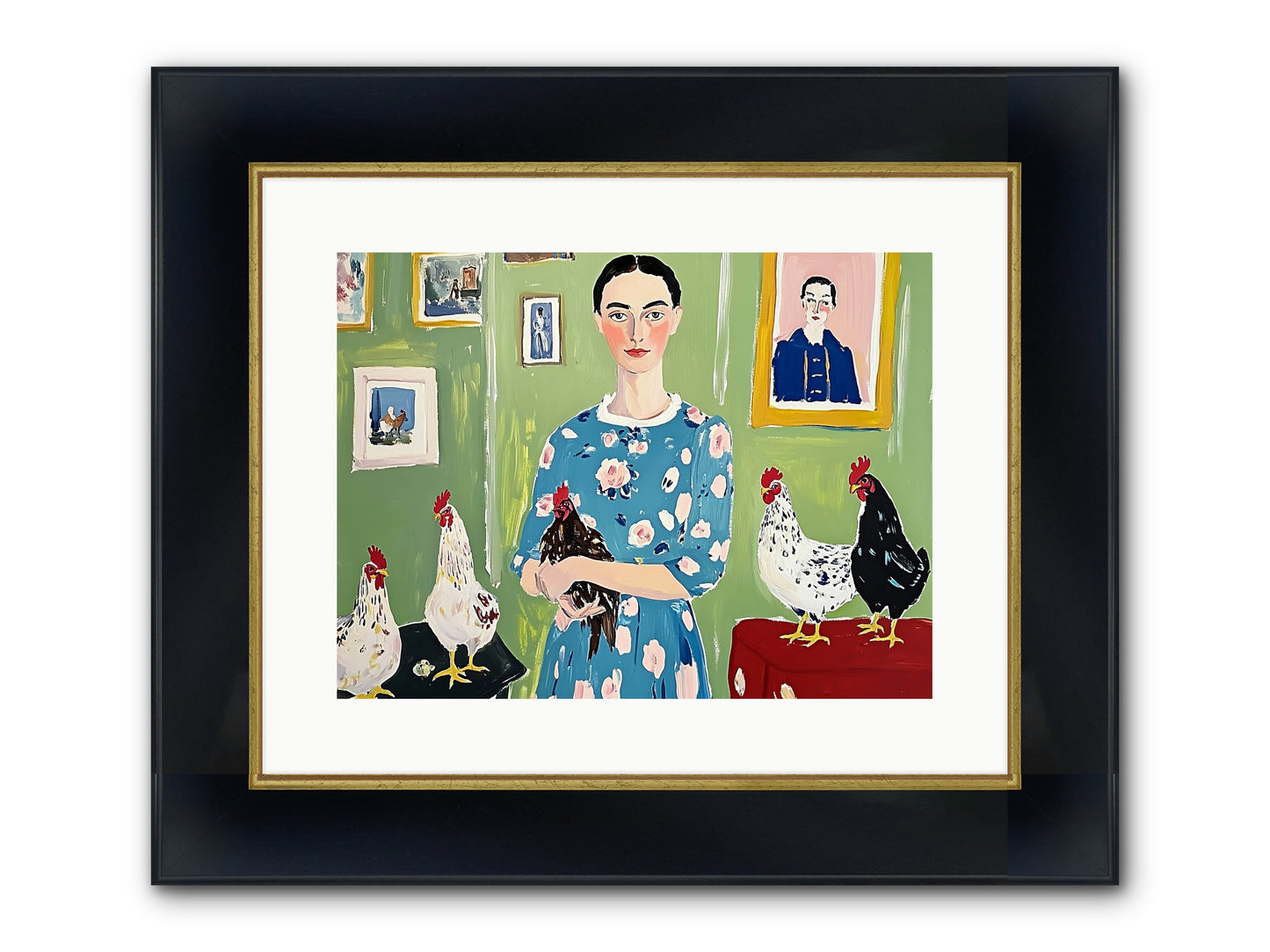 Merry Cricket Framed Print - Wide Black w/Gold 16x12