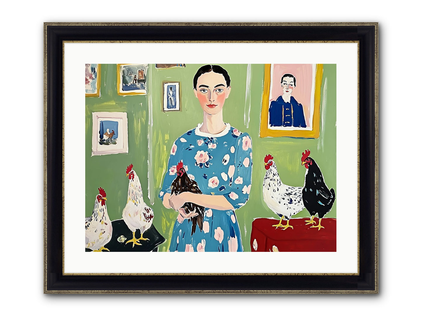 Merry Cricket Framed Print - Black & Gold 24x18