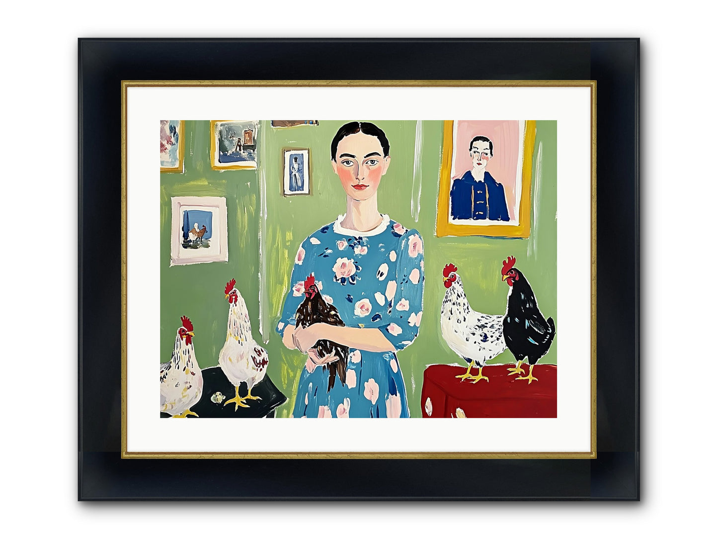 Merry Cricket Framed Print - Wide Black w/Gold 24x18