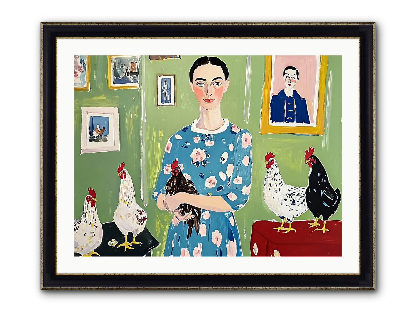 Merry Cricket Framed Print - Black & Gold 32x24