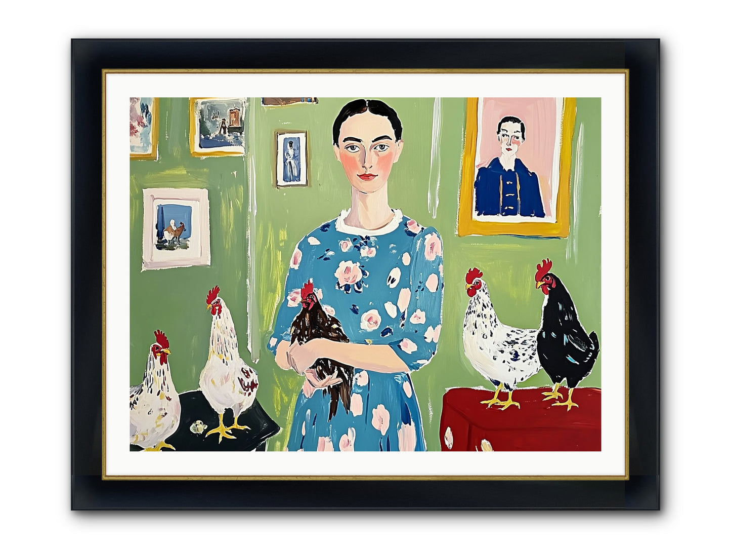 Merry Cricket Framed Print - Wide Black w/Gold 40x30