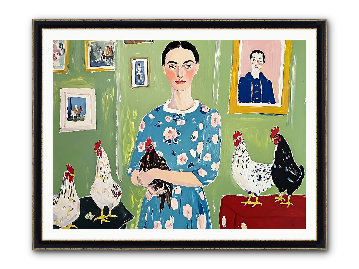 Merry Cricket Framed Print - Black & Gold 48x36