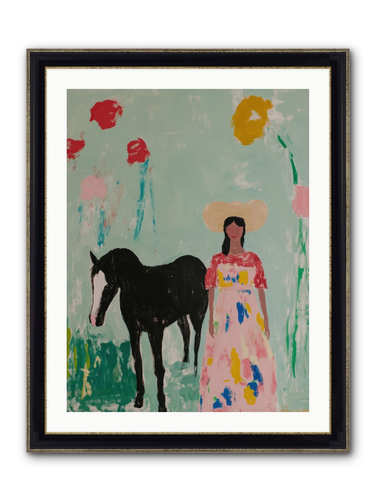 Mesa Moon Melody Framed Print - Black & Gold 24x32