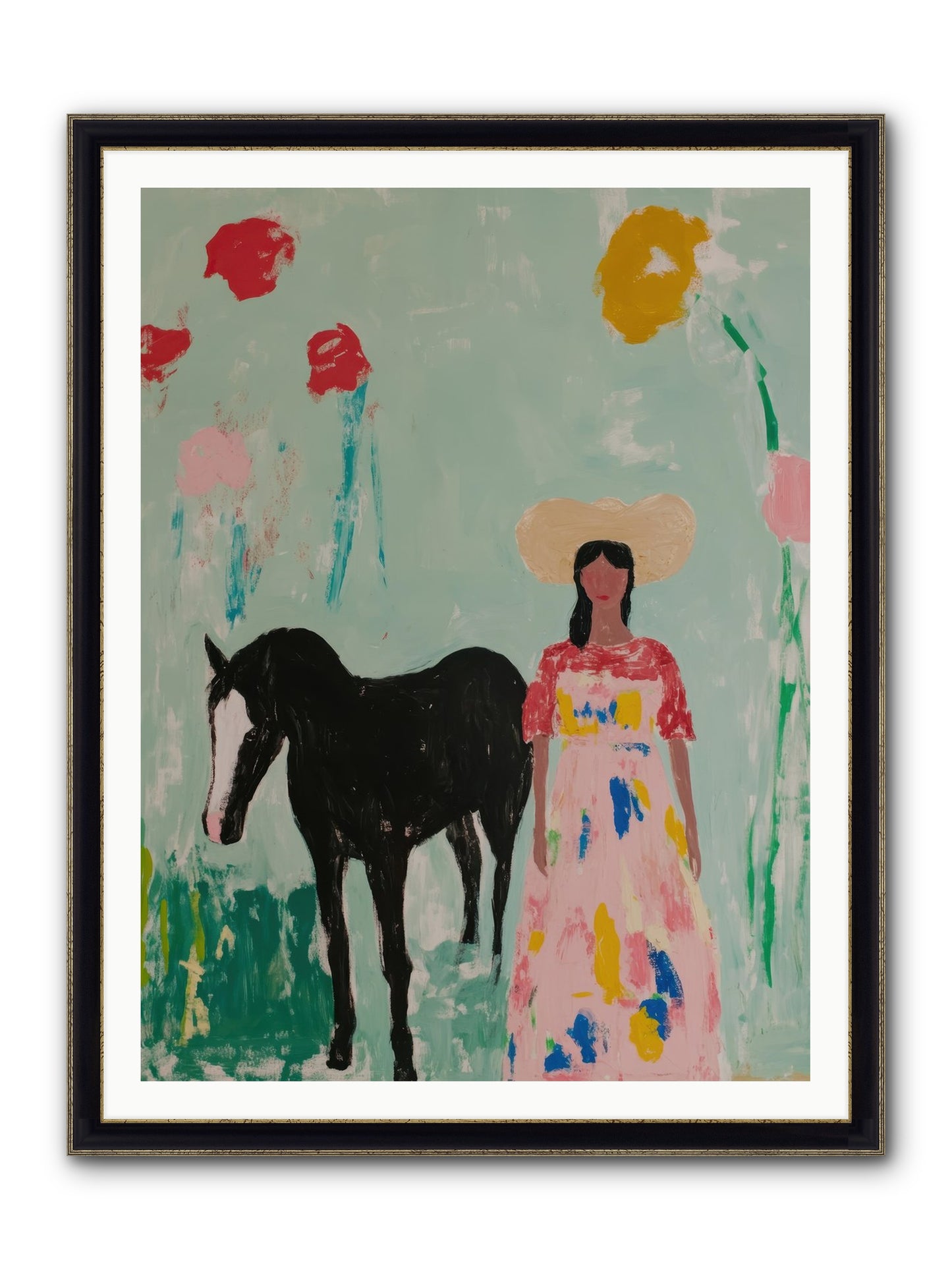 Mesa Moon Melody Framed Print - Black & Gold 36x48