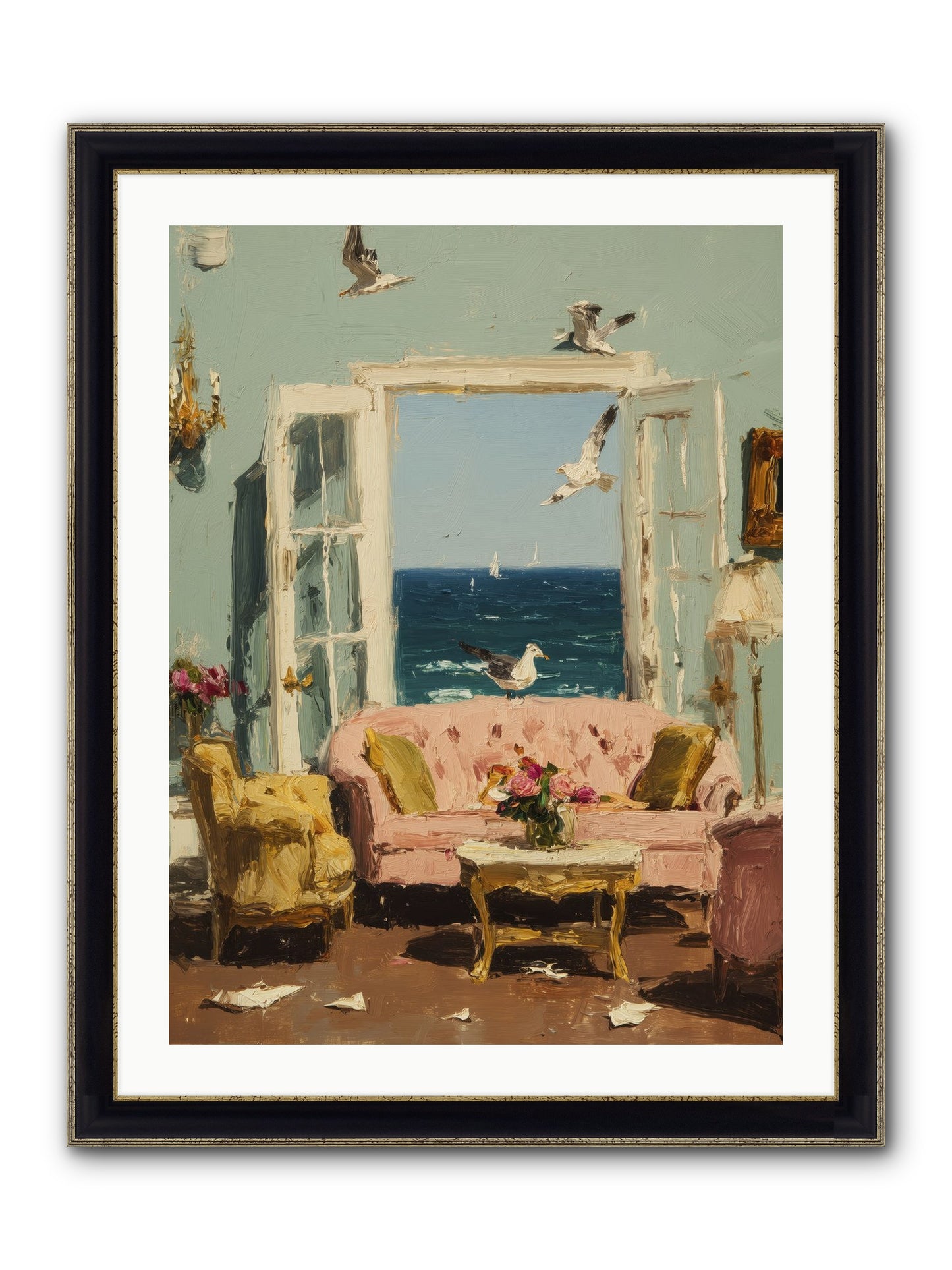 Mesmerized Moments Framed Print - Black & Gold 24x32