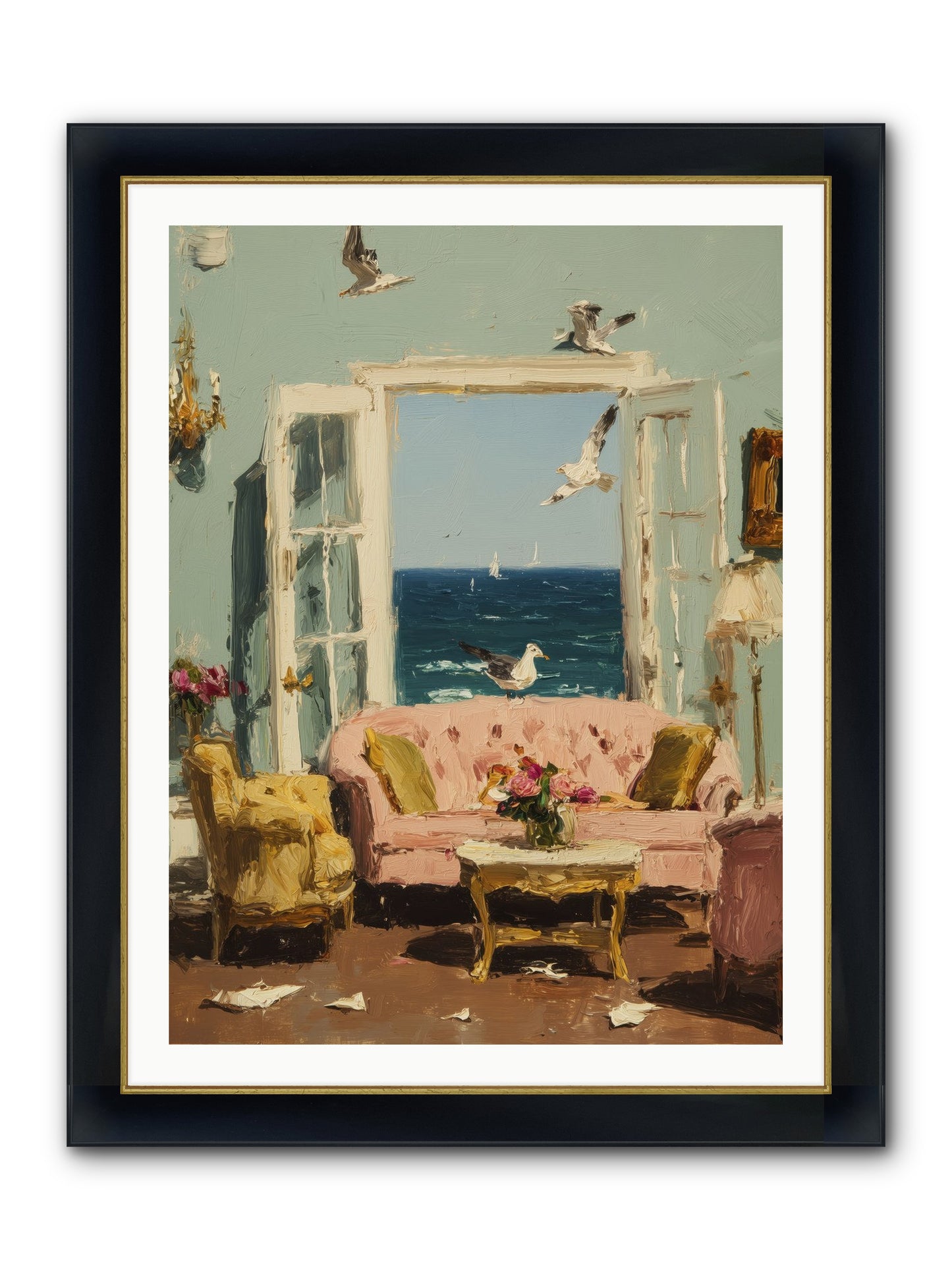 Mesmerized Moments Framed Print - Wide Black w/Gold 30x40