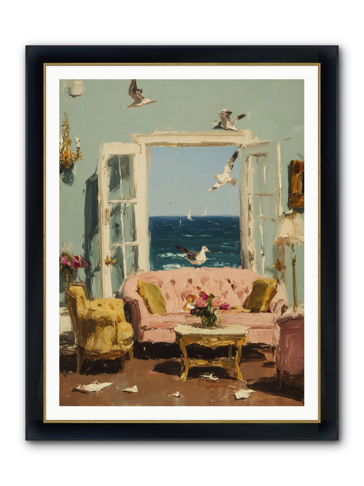 Mesmerized Moments Framed Print - Wide Black w/Gold 36x48