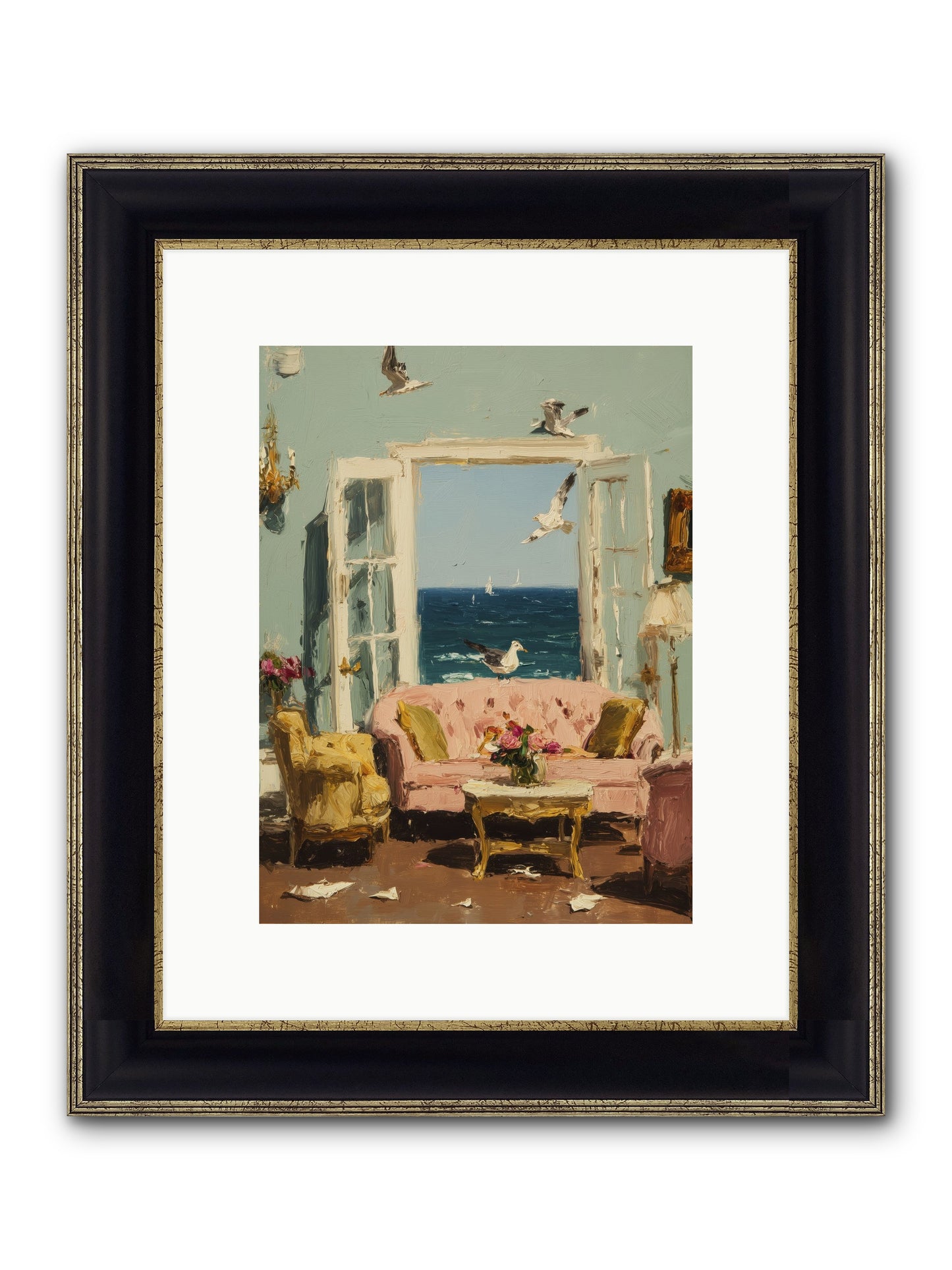 Mesmerized Moments Framed Print - Black & Gold 9x12